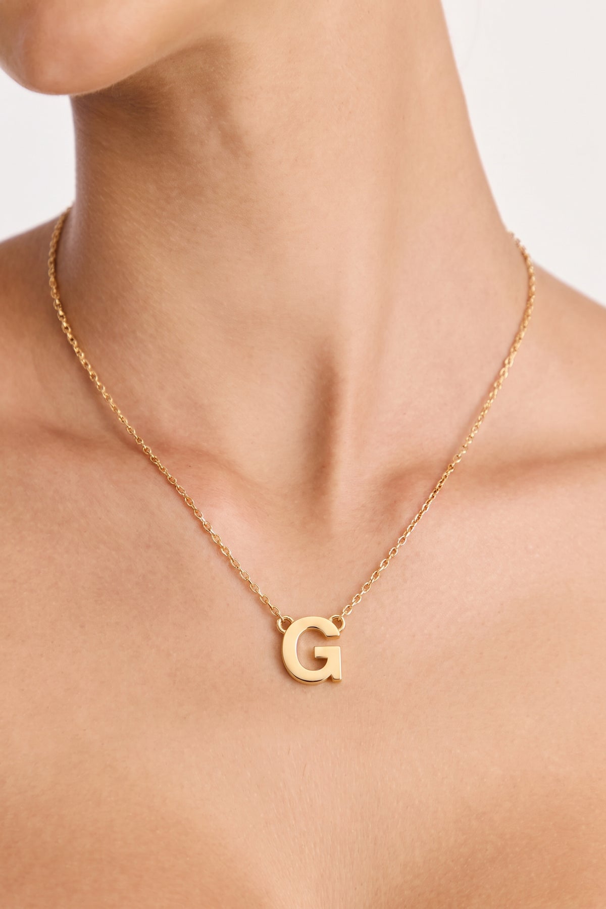 Gold Plated Necklace Initial Letter G