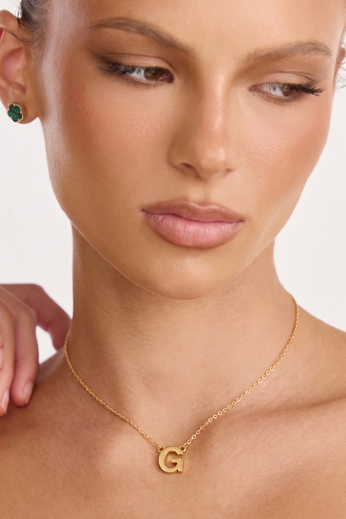 Gold Plated Necklace Initial Letter G