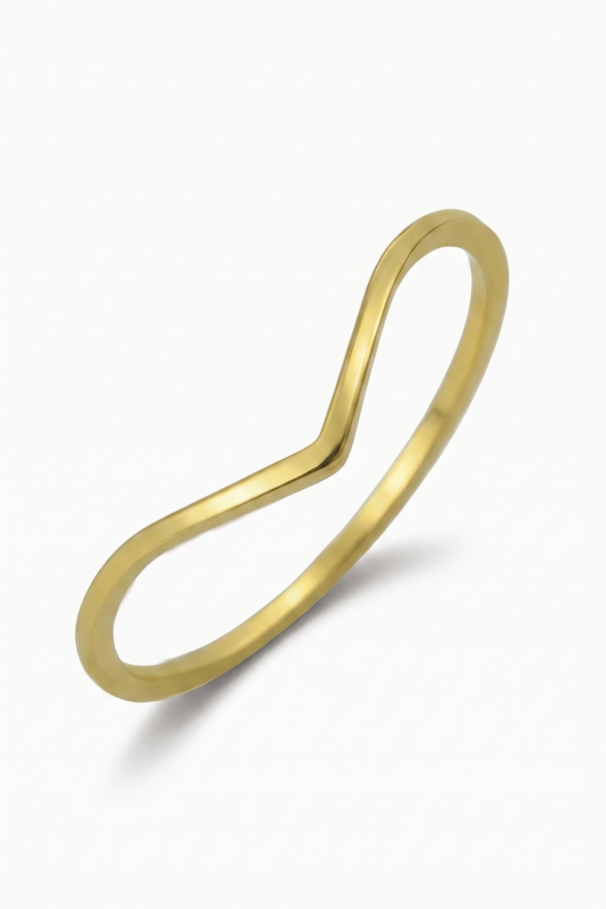 Gold Plated Ring Chevron V Shape