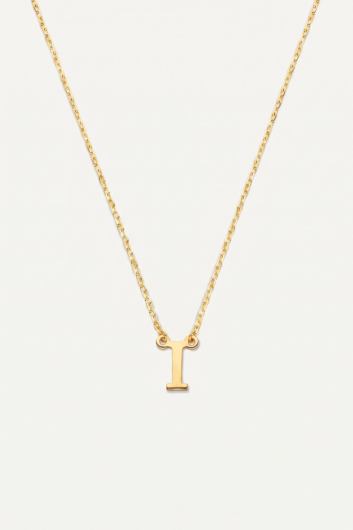 Gold Plated Necklace Initial Letter I
