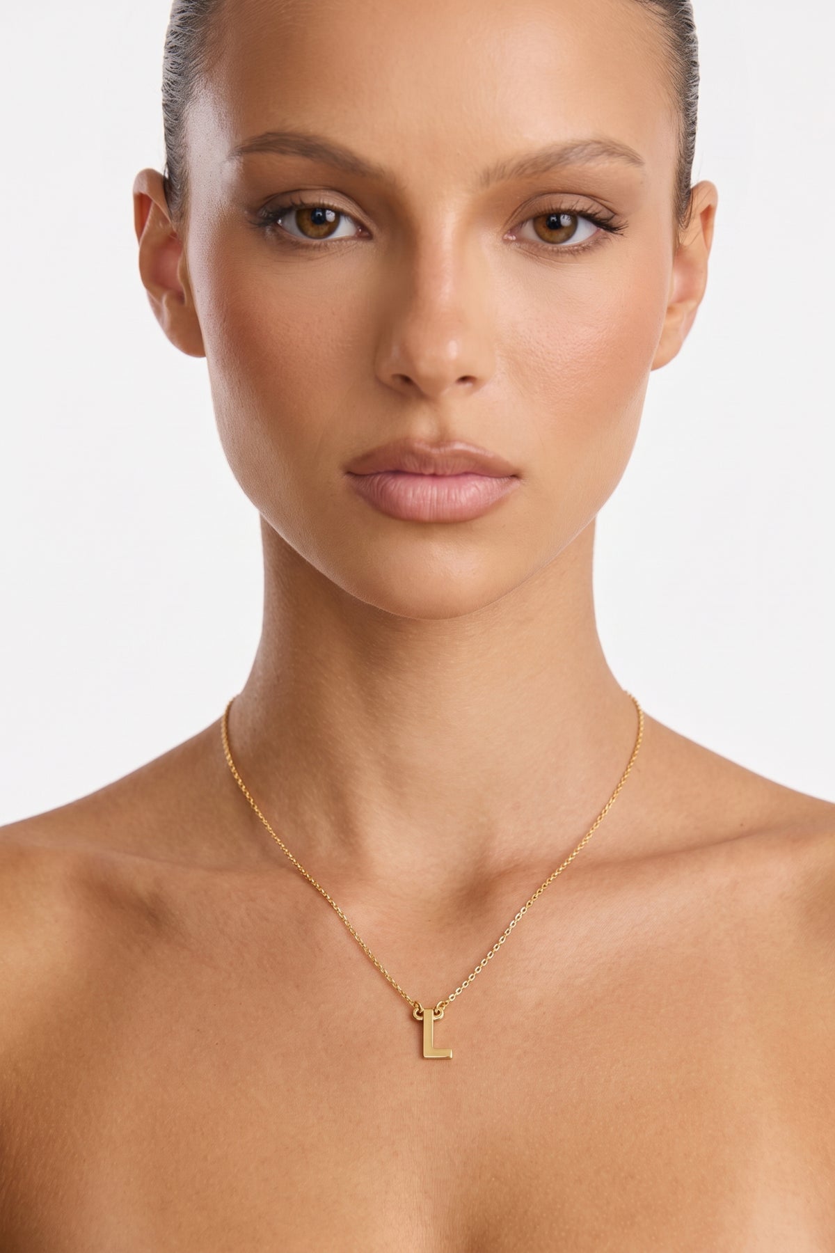 Gold Plated Necklace Initial Letter L