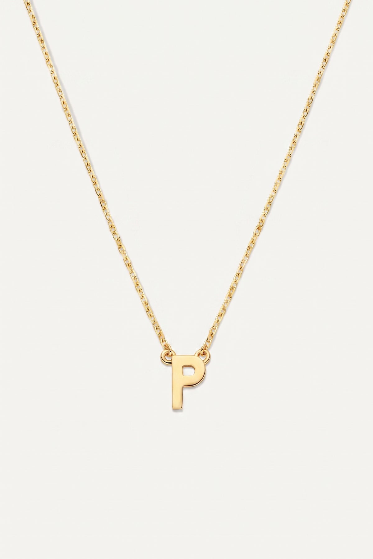 Gold Plated Necklace Initial Letter P