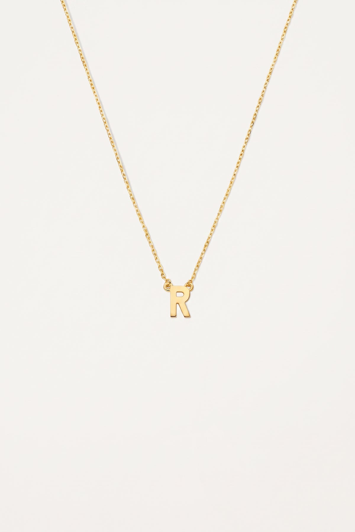 Gold Plated Necklace Initial Letter R