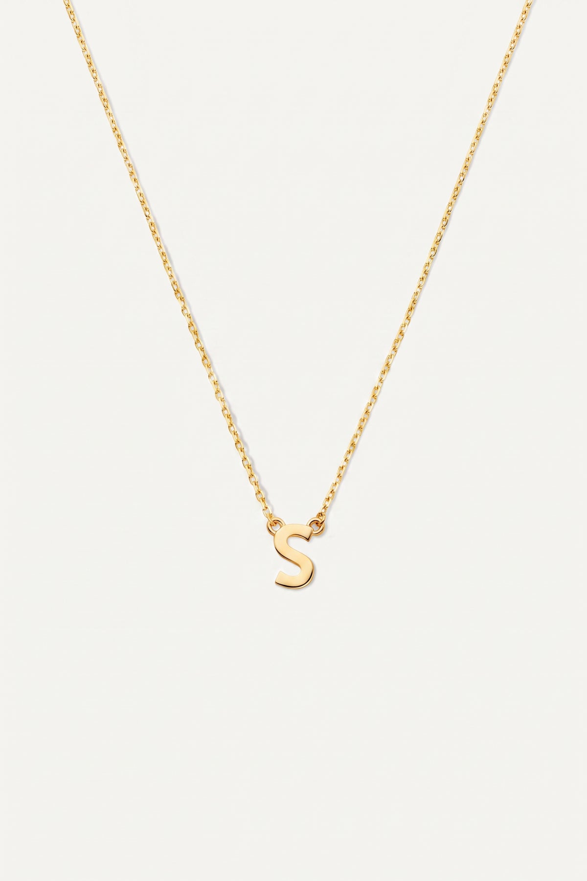 Gold Plated Necklace Initial Letter S
