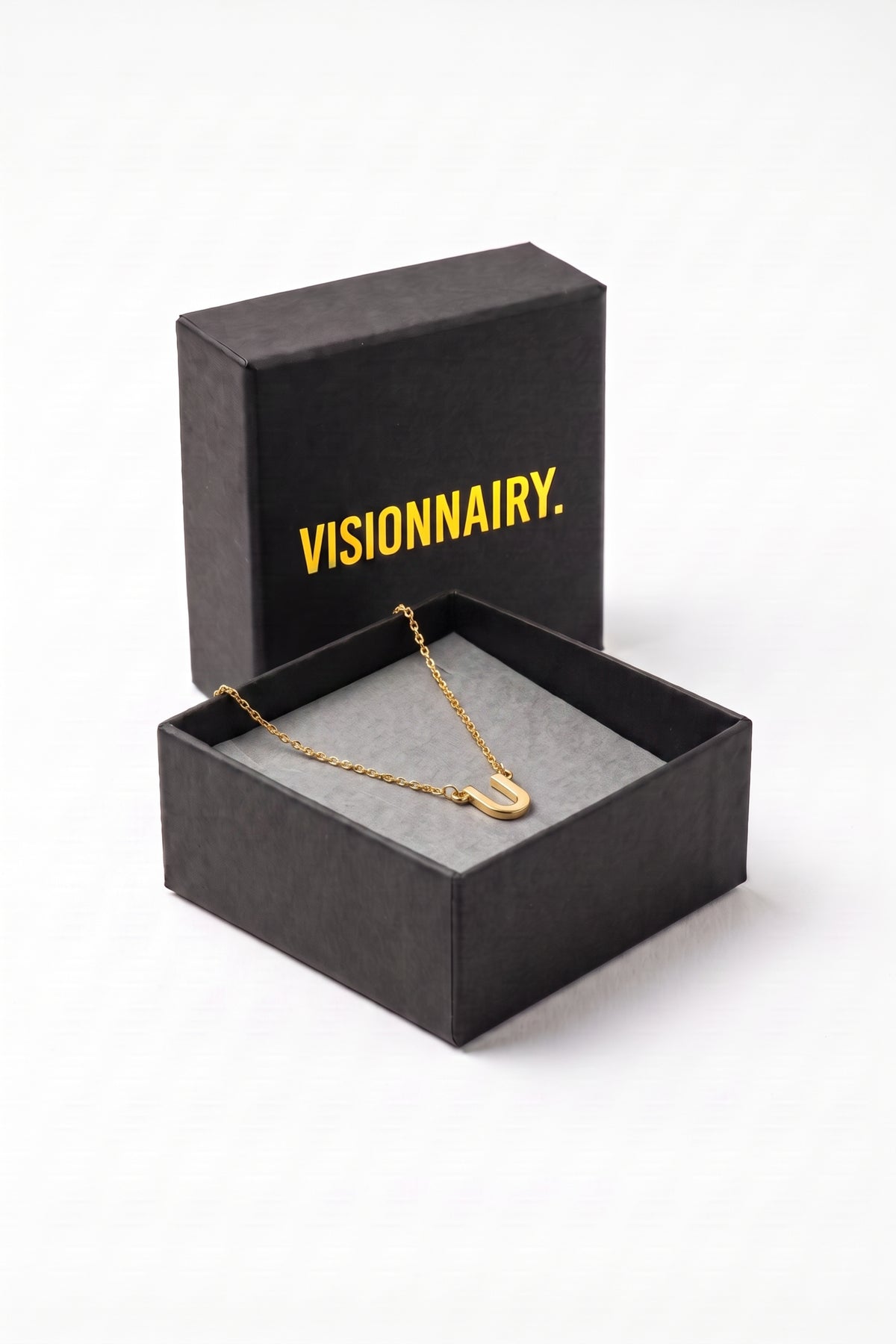 Gold Plated Necklace Initial Letter U