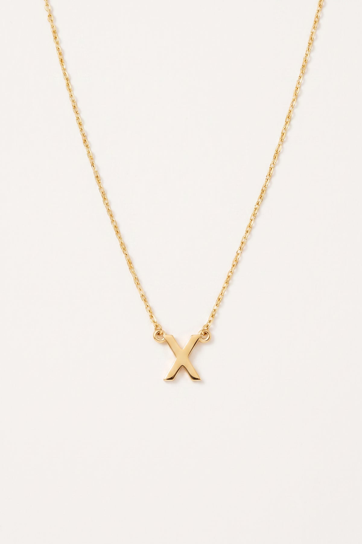 Gold Plated Necklace Initial Letter X