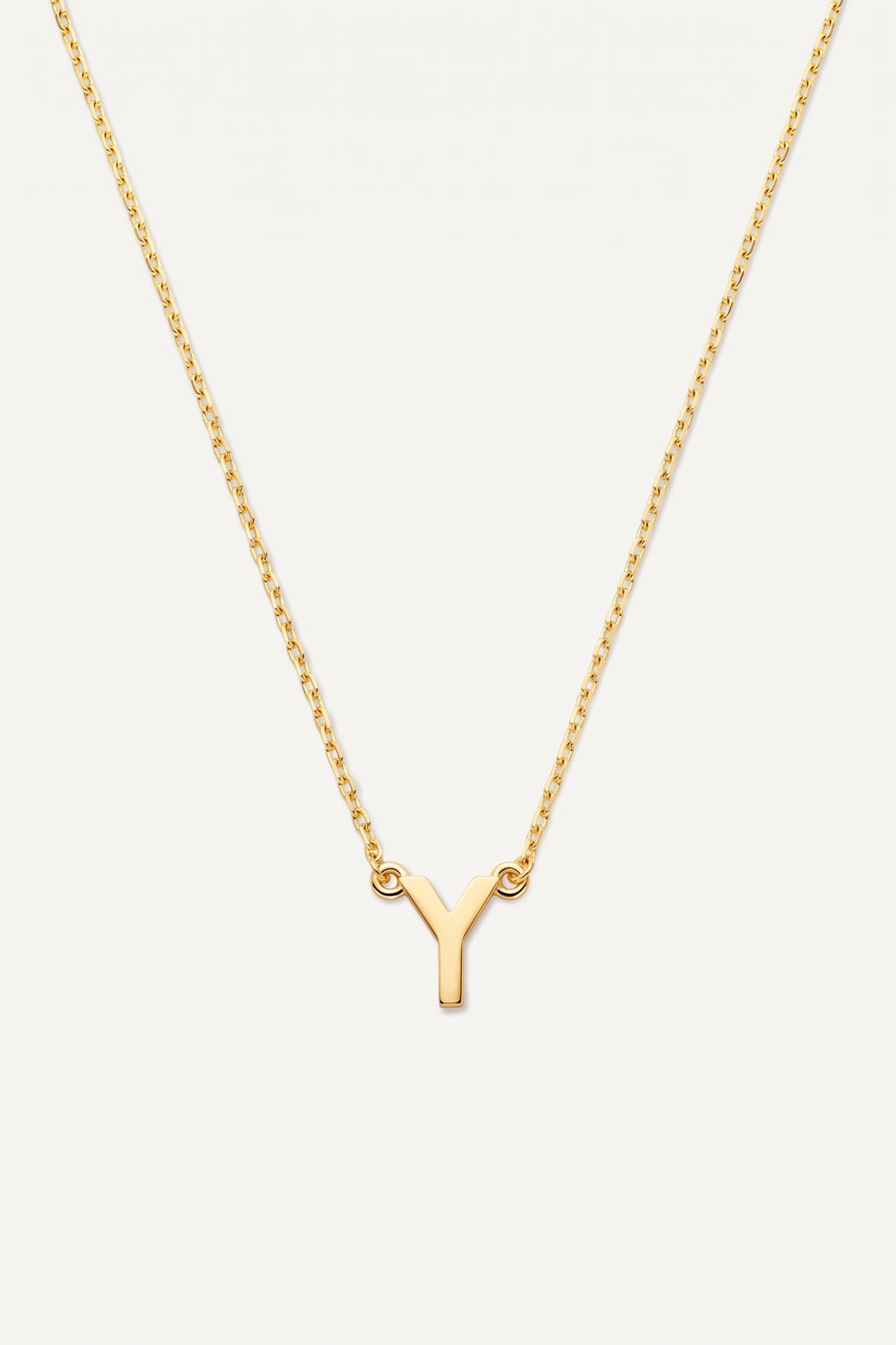Gold Plated Necklace Initial Letter Y