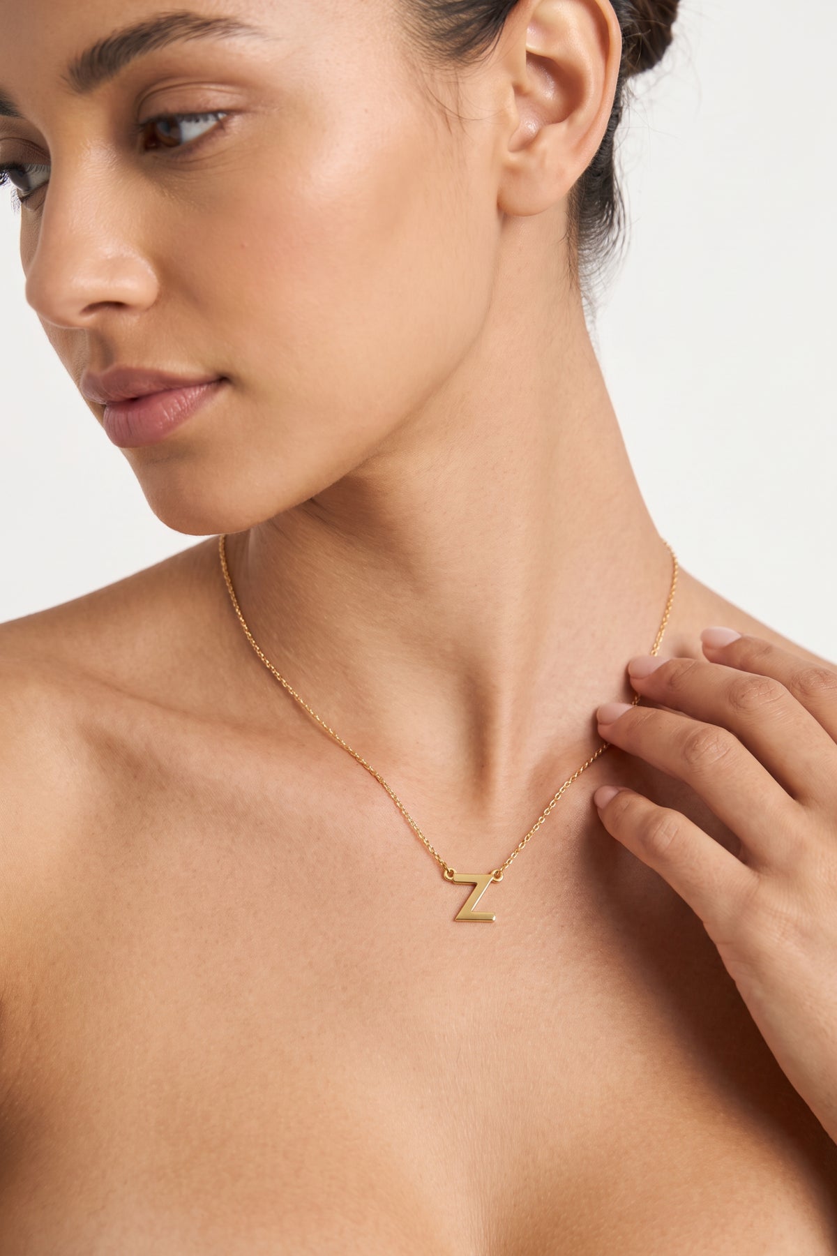 Gold Plated Necklace Initial Letter Z