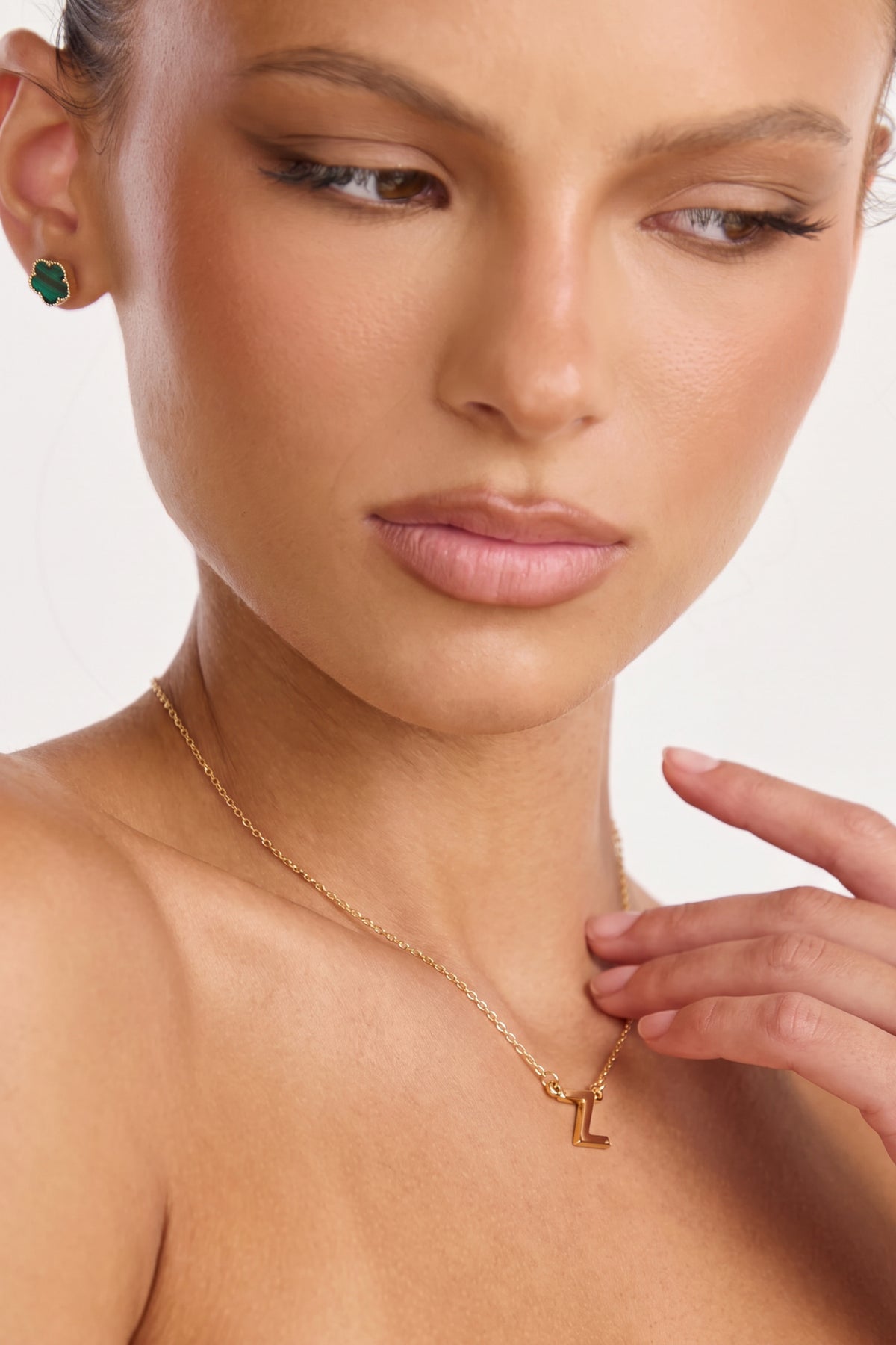 Gold Plated Necklace Initial Letter Z