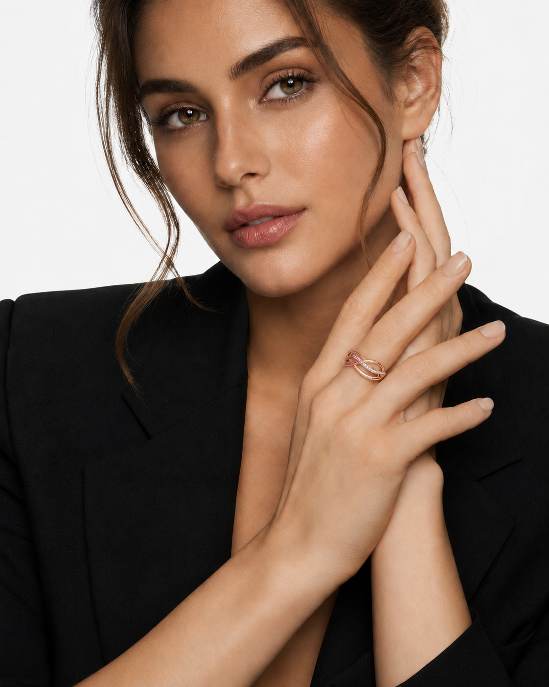 Rose Gold Infinity Crystal Ring