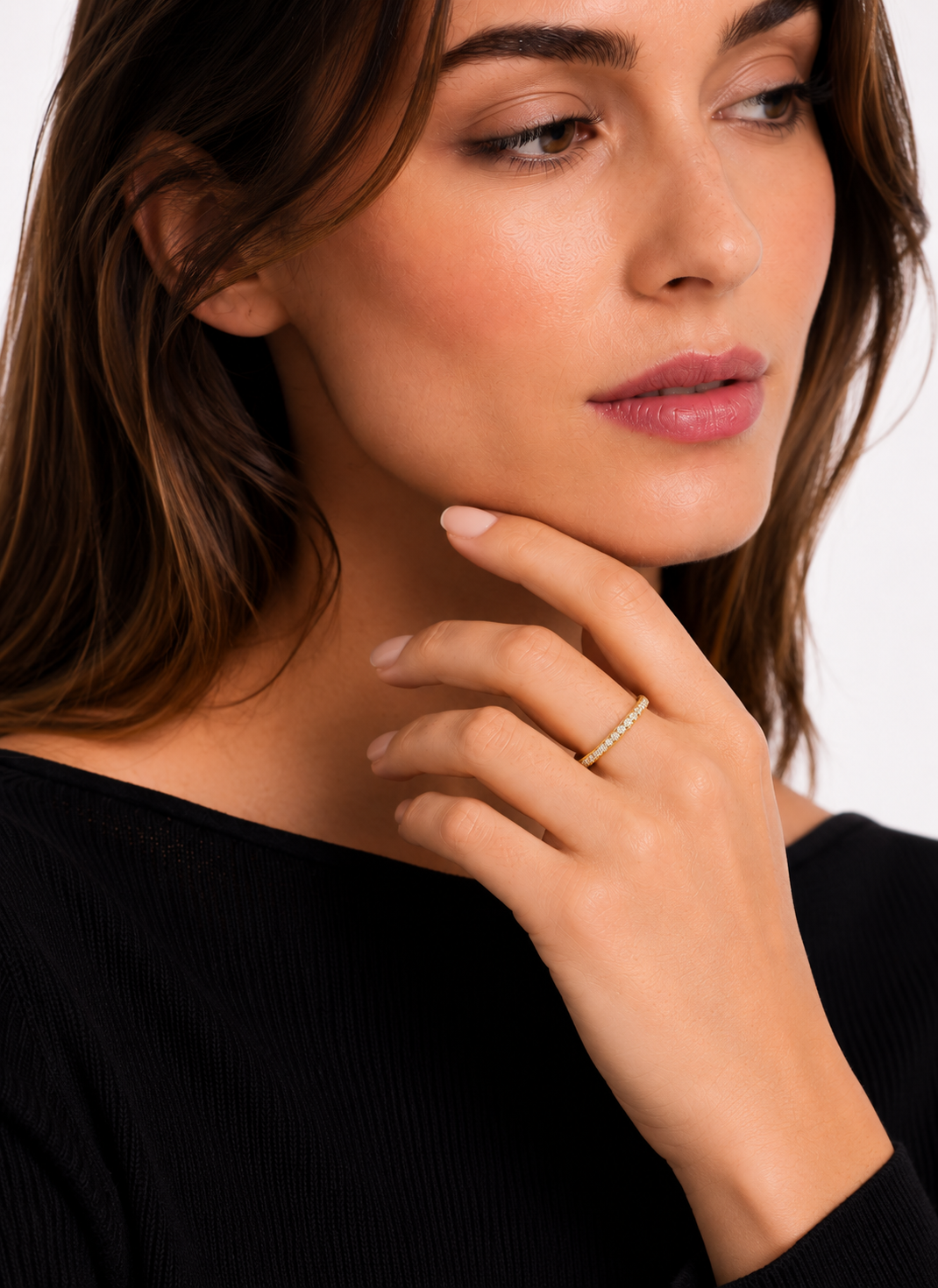 Gold Crystal Eternity Ring