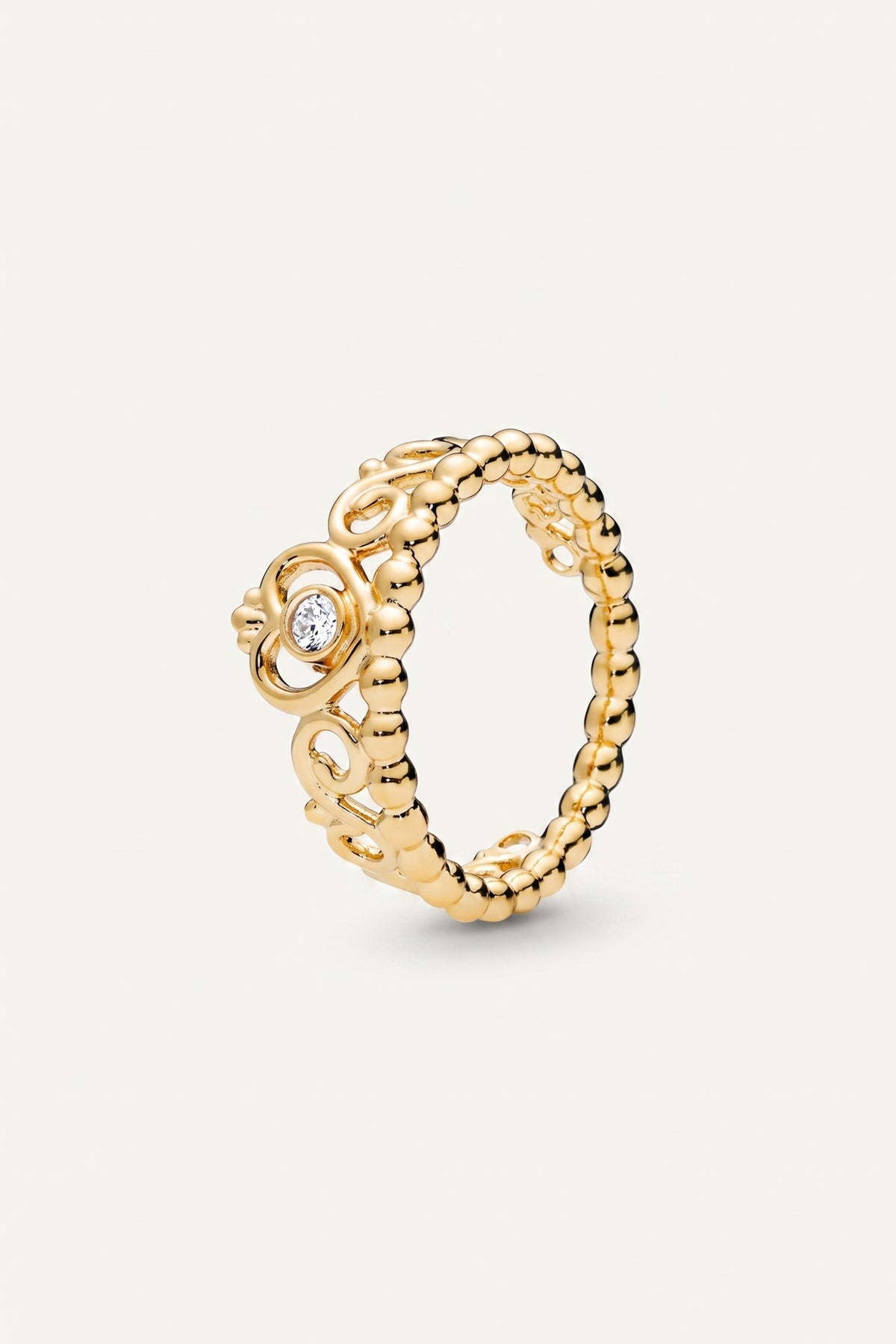 Gold Plated Ring Crown Tiara Crystal