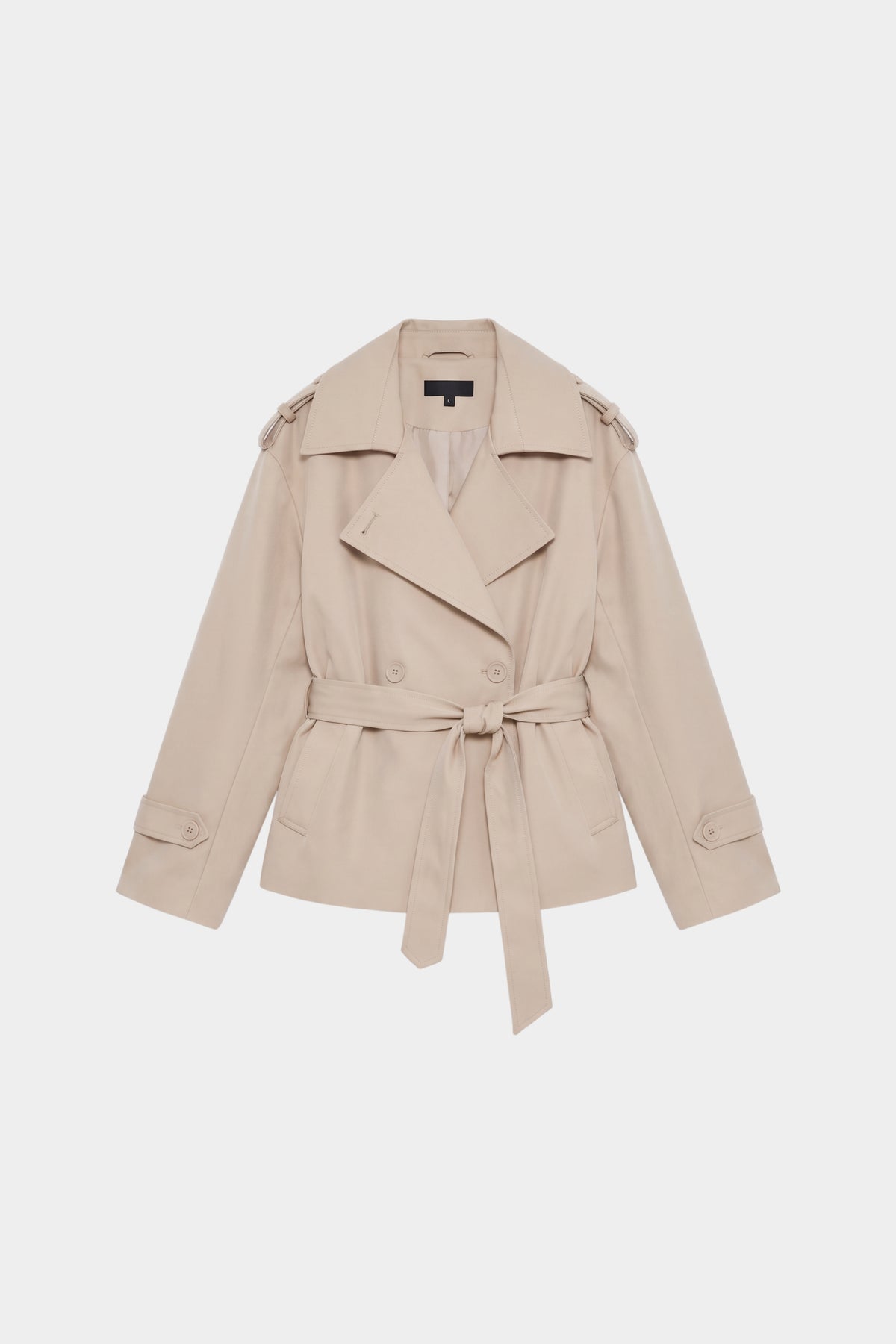 Stone wrap trench jacket women, front