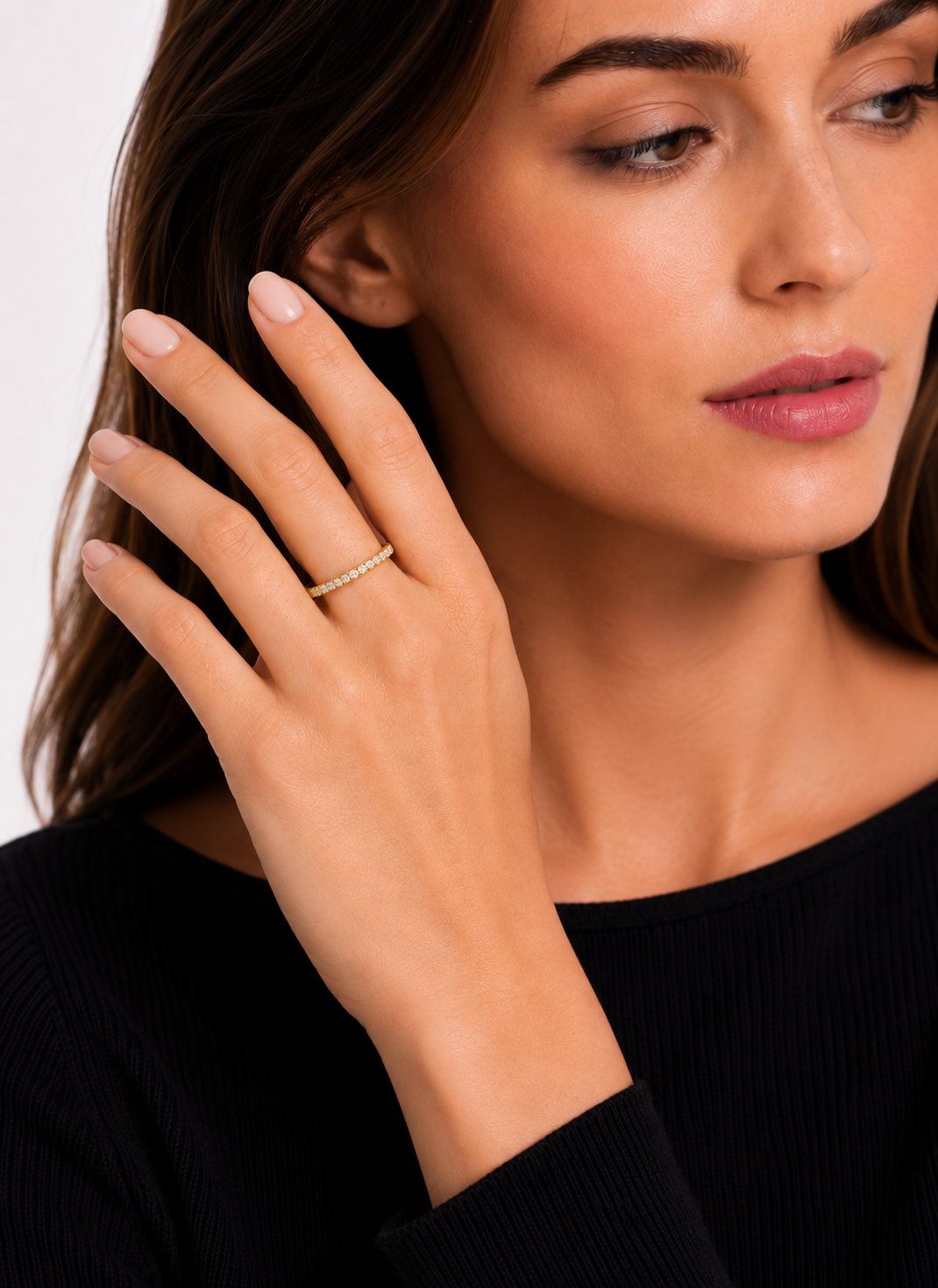 Gold Crystal Eternity Ring