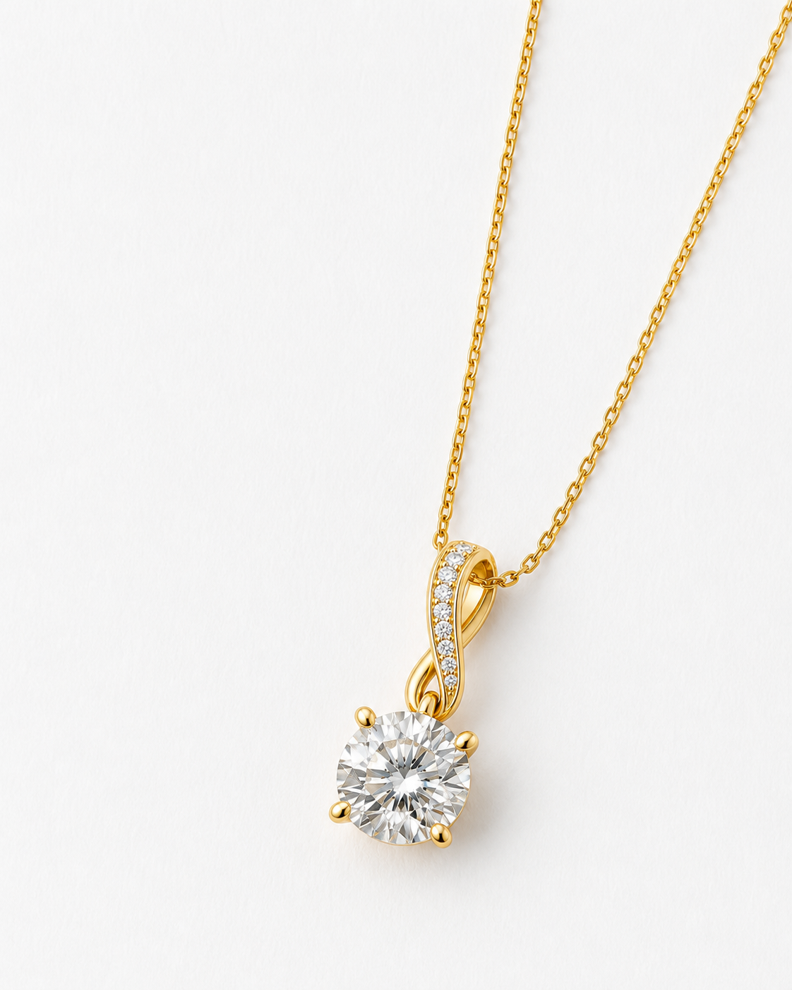 Gold Infinity Crystal Pendant Necklace