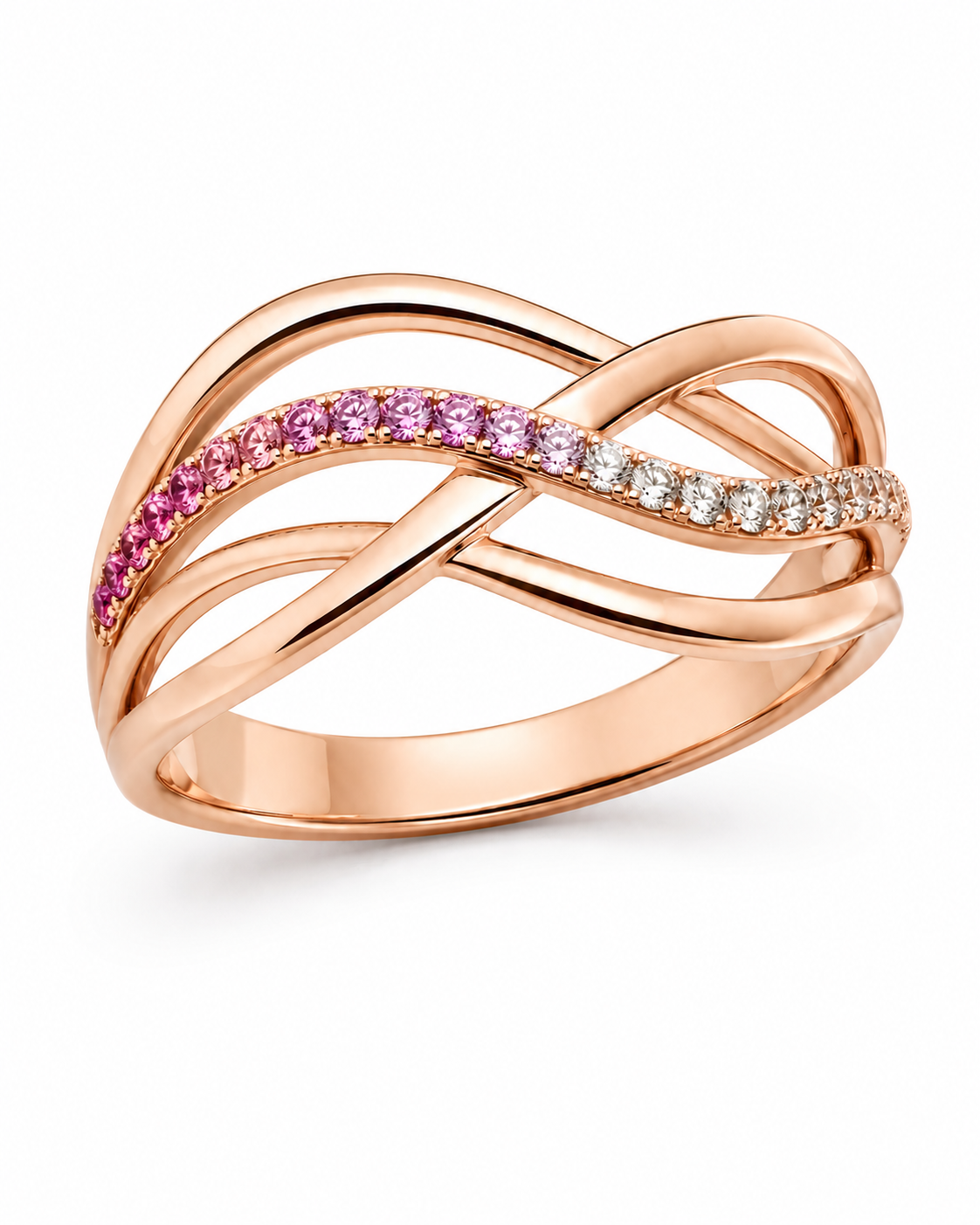 Rose Gold Infinity Crystal Ring