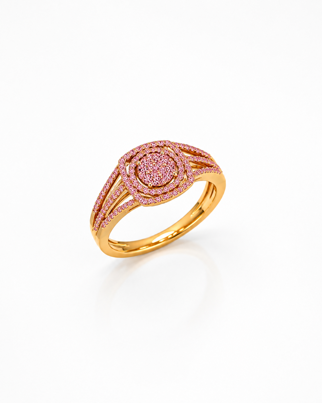 Rose Pink Crystal Statement Ring