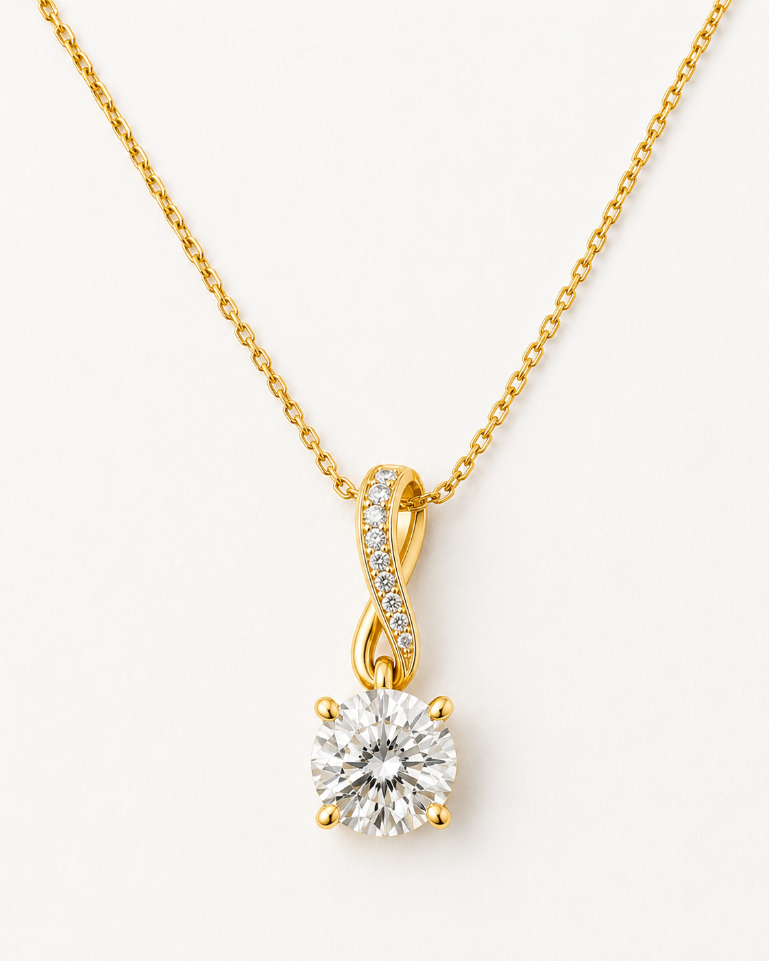 Gold Infinity Crystal Pendant Necklace