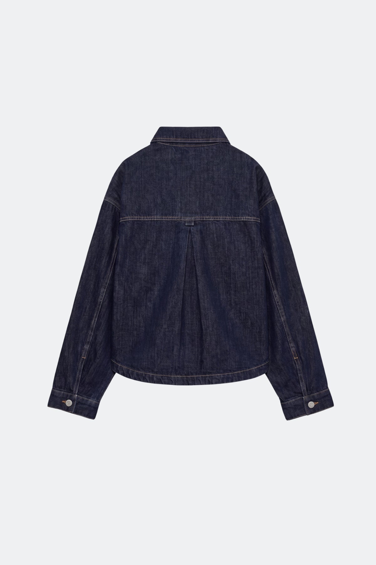Dark blue denim jacket oversized women, back