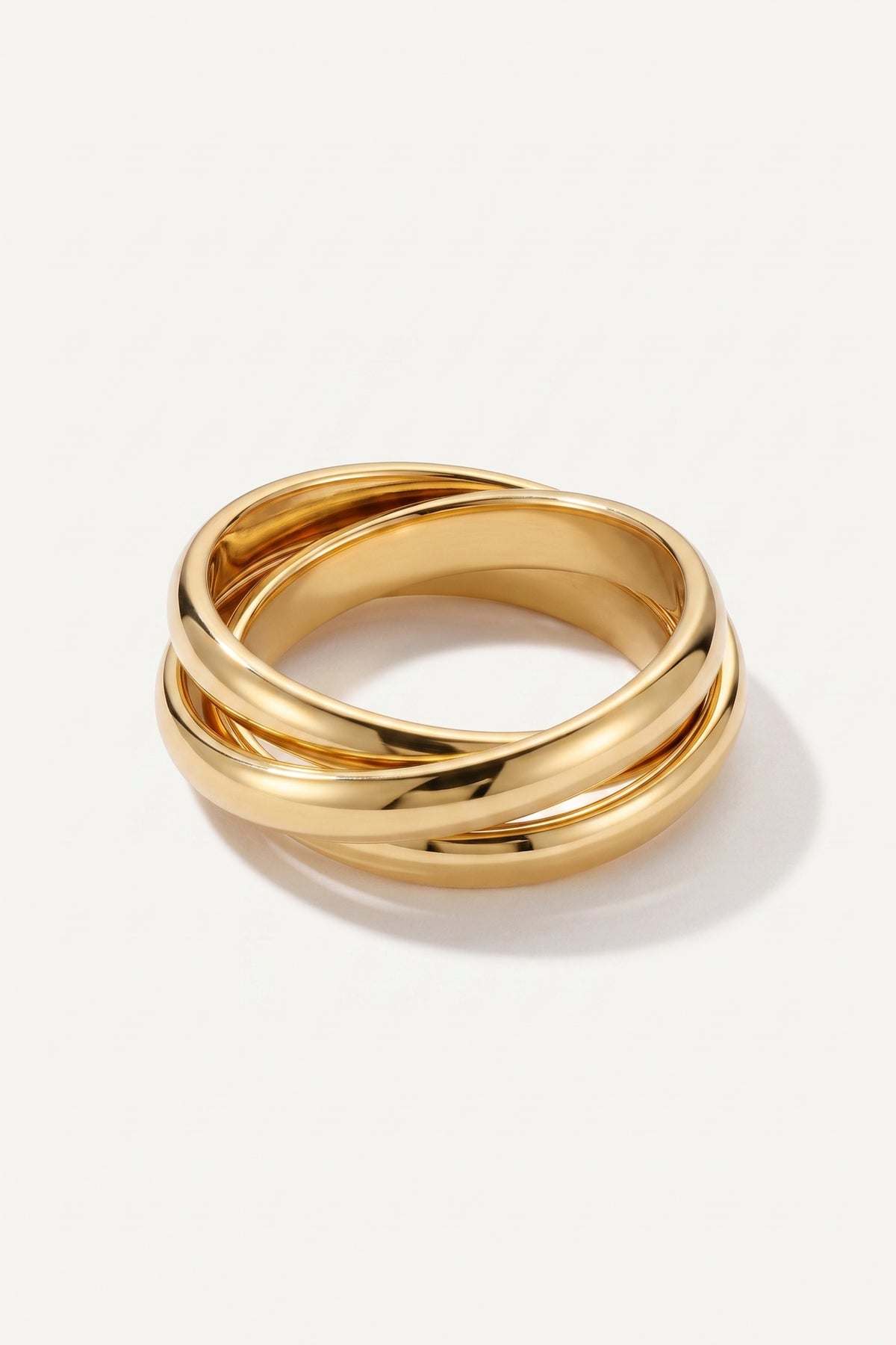 Gold Plated Ring Interlocking Triple Band