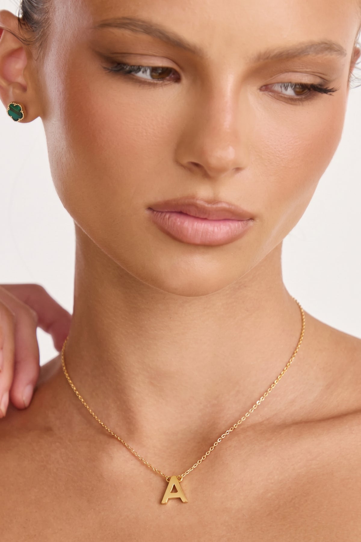 Gold Plated Necklace Initial Letter A