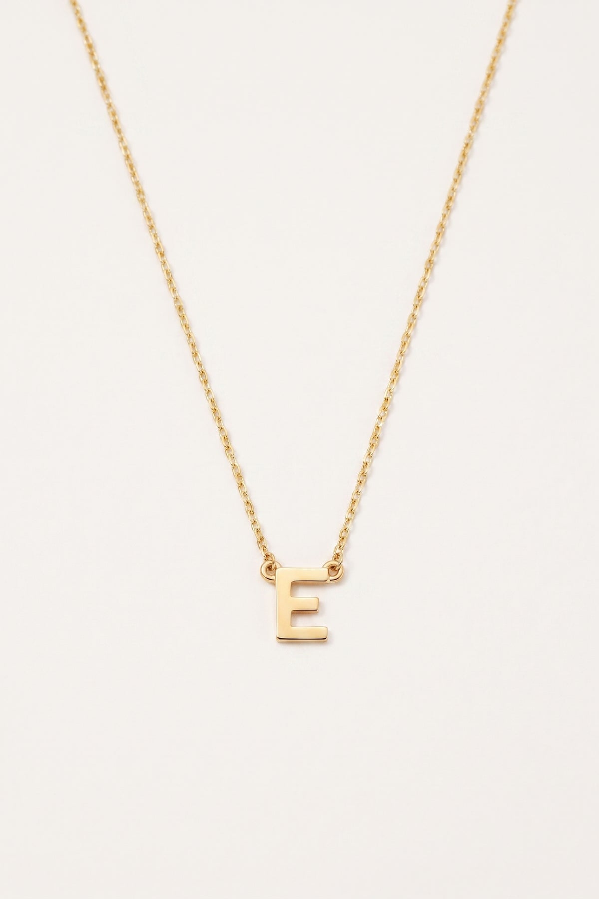 Gold Plated Necklace Initial Letter E