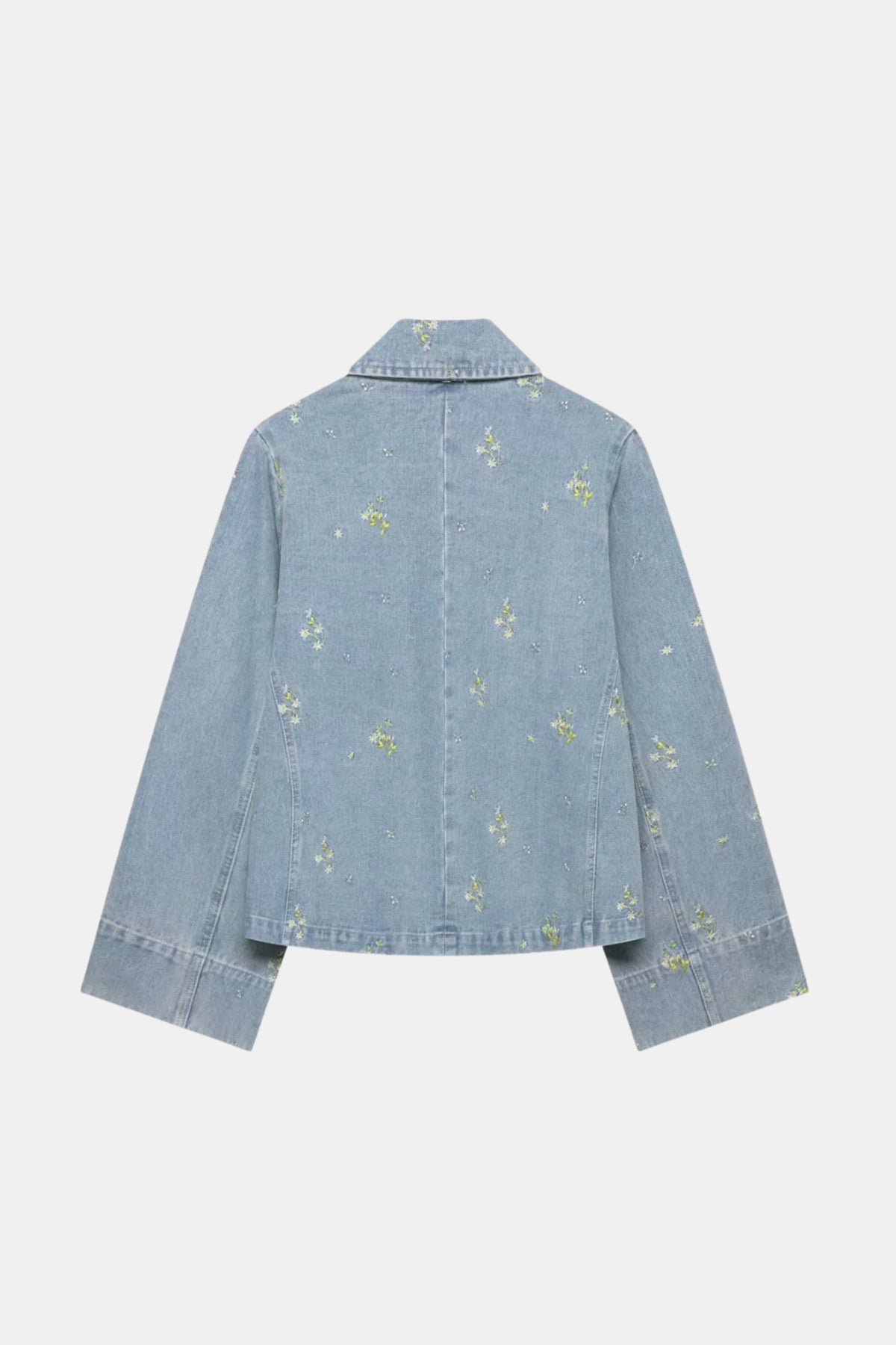 Embellished Denim Jacket Blue Oversized Women