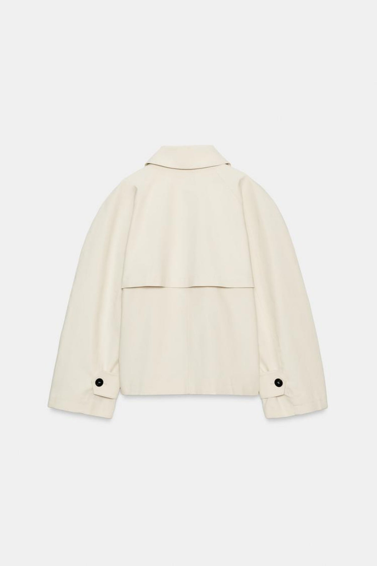 Cream Cropped Trench Jacket Lightweight Women
