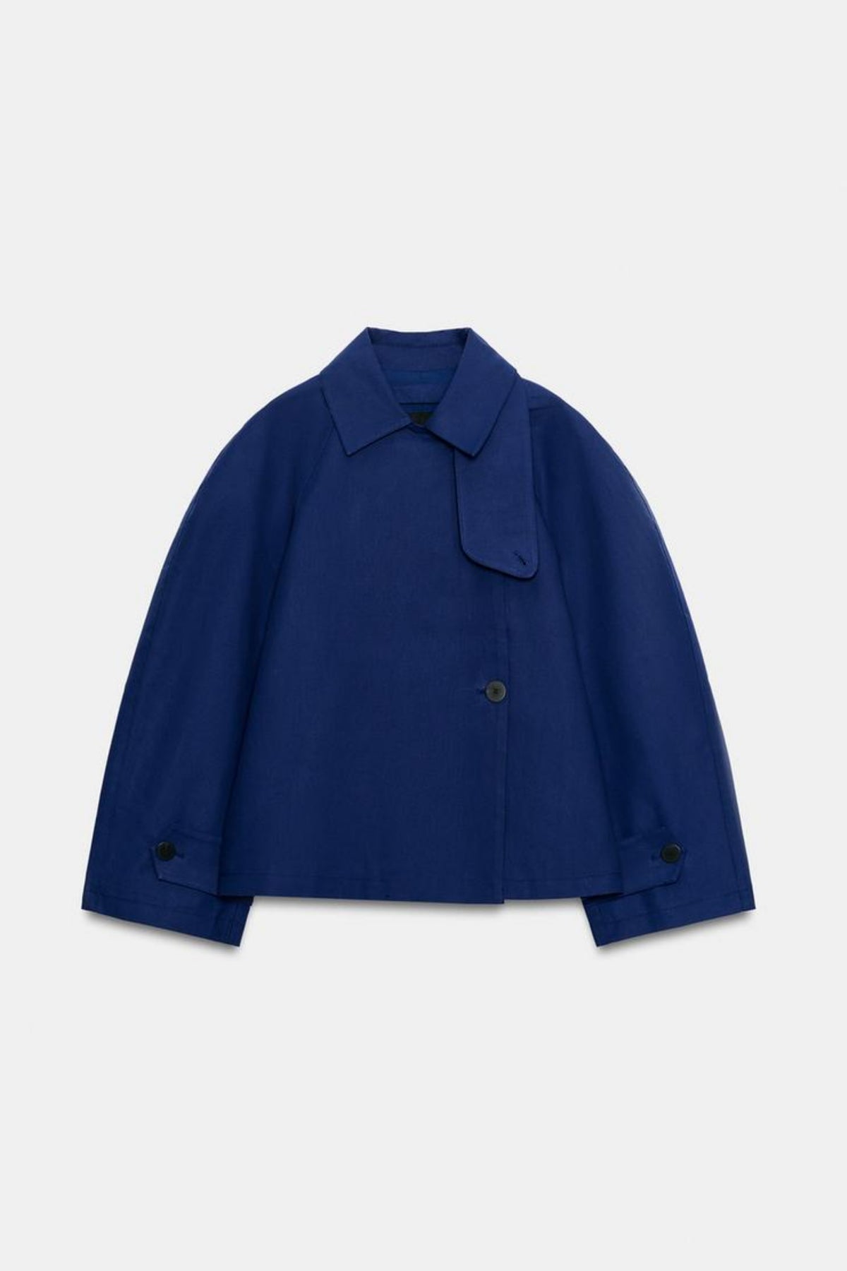 Blue Cropped Trench Jacket Lightweight Women