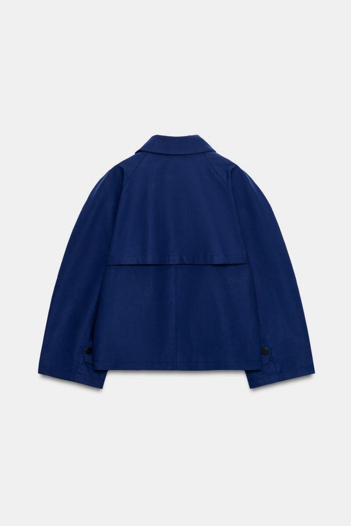 Blue Cropped Trench Jacket Lightweight Women