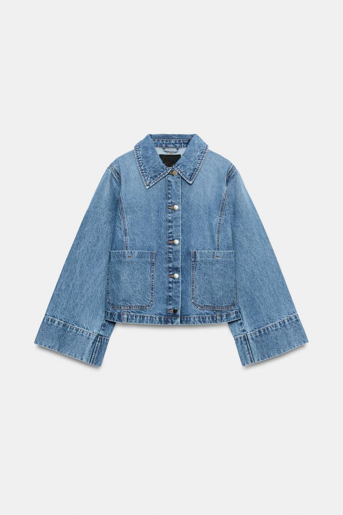 Blue Denim Jacket Cropped Oversized Women