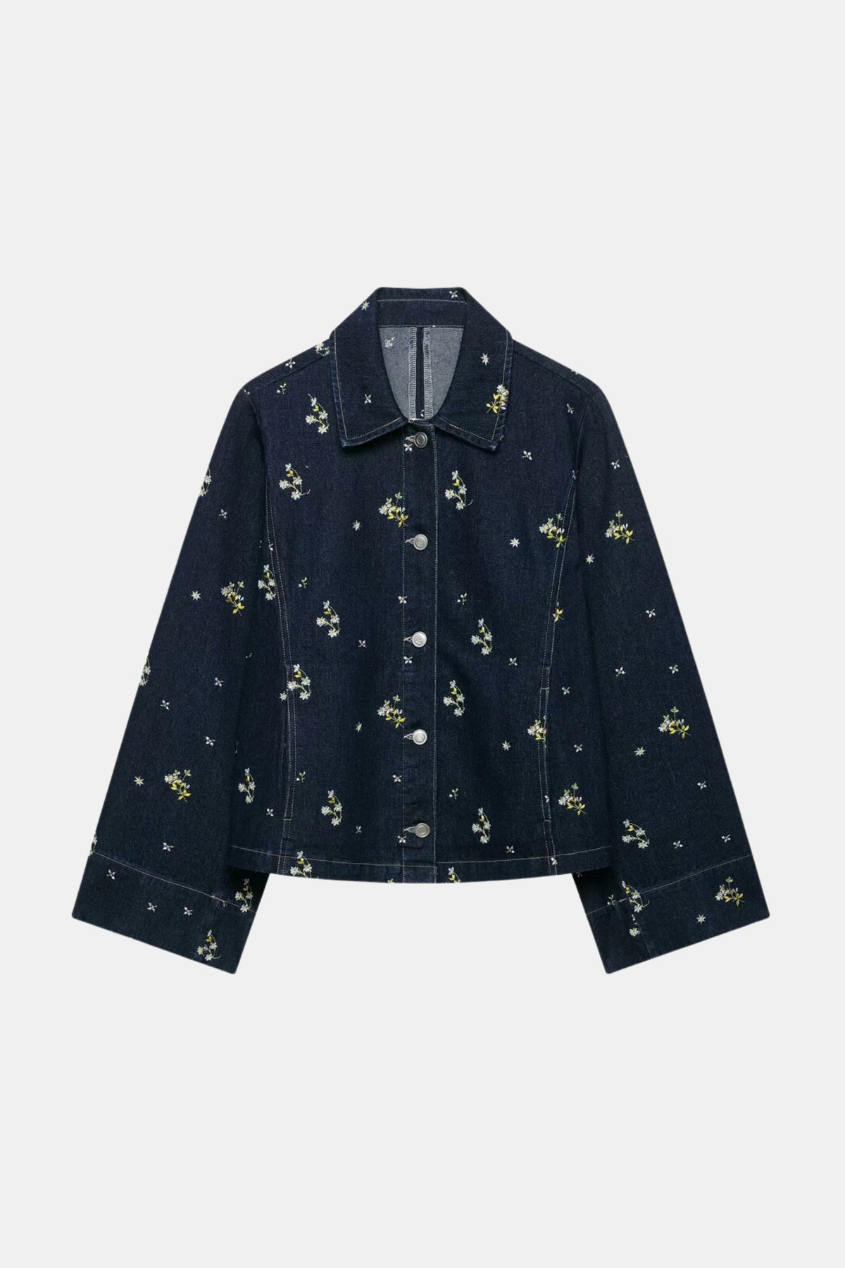 Embellished Denim Jacket Navy Oversized Women