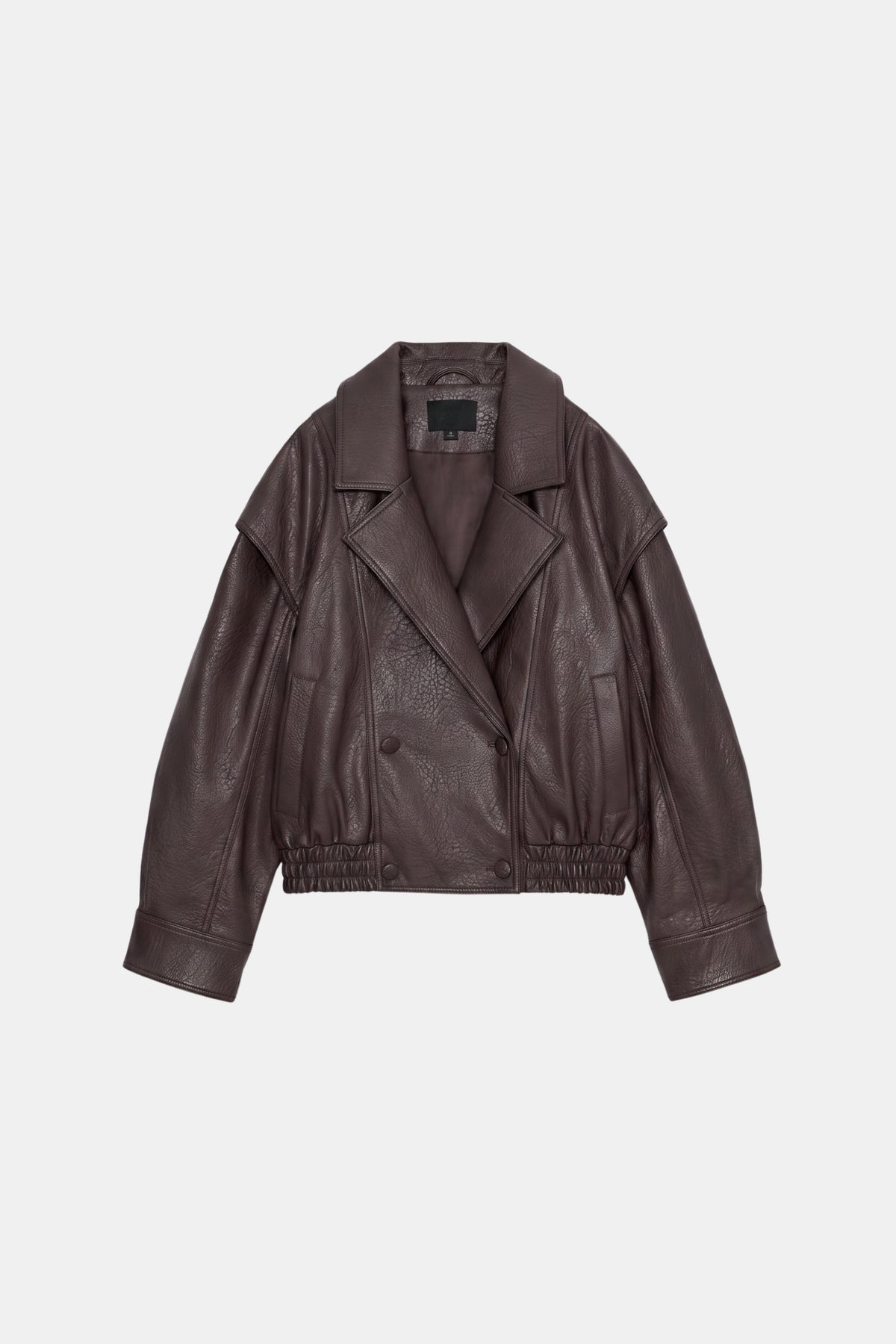 Faux Leather Jacket Brown Oversized Biker Women