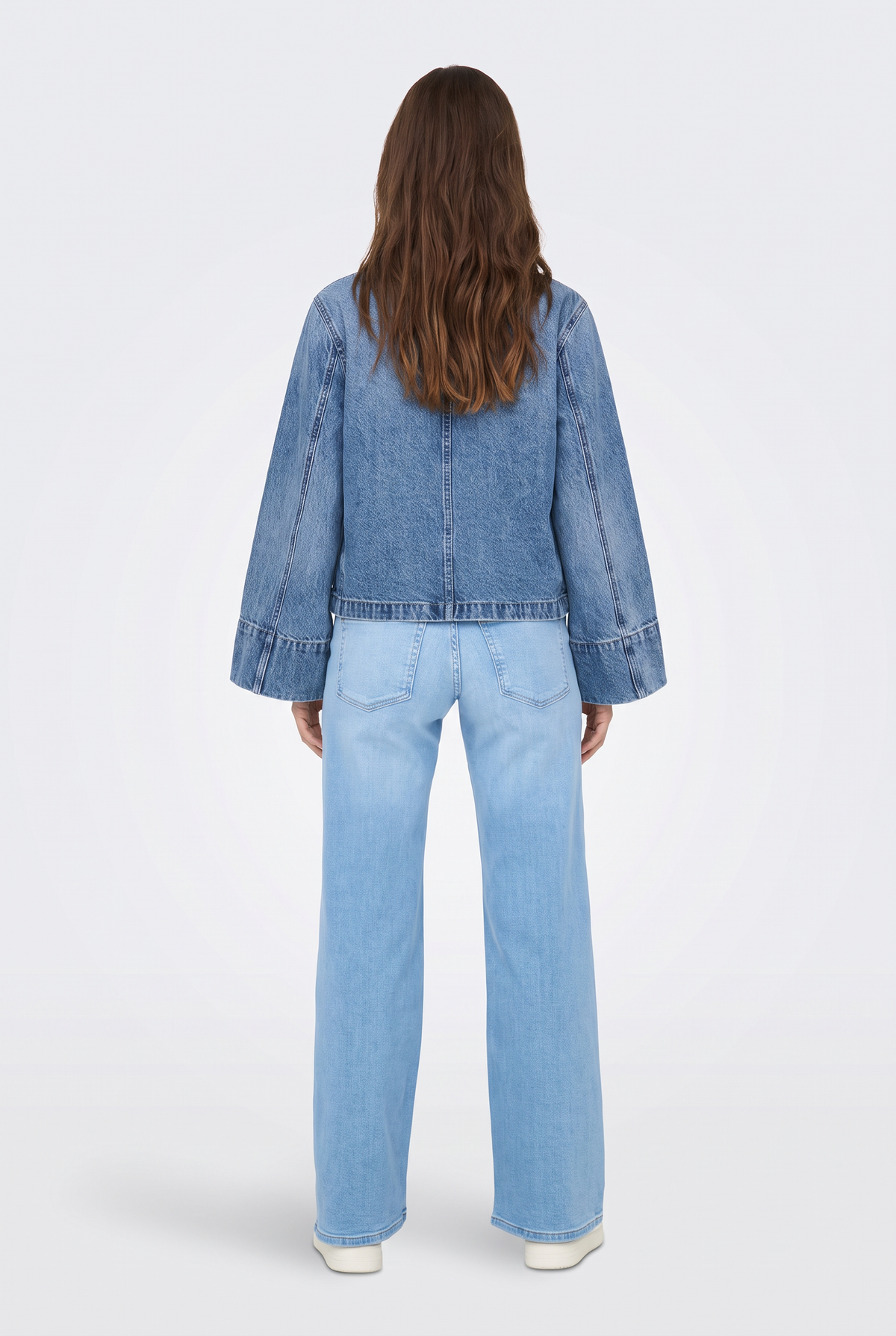 Blue Denim Jacket Cropped Oversized Women