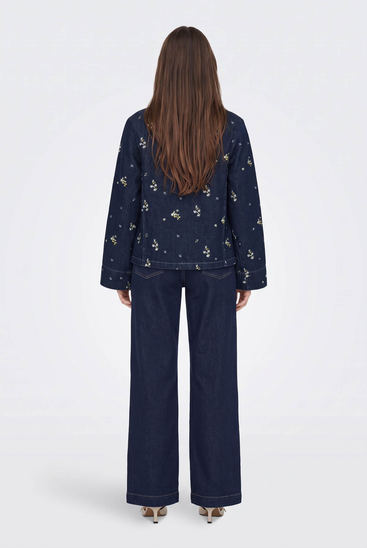 Embellished Denim Jacket Navy Oversized Women