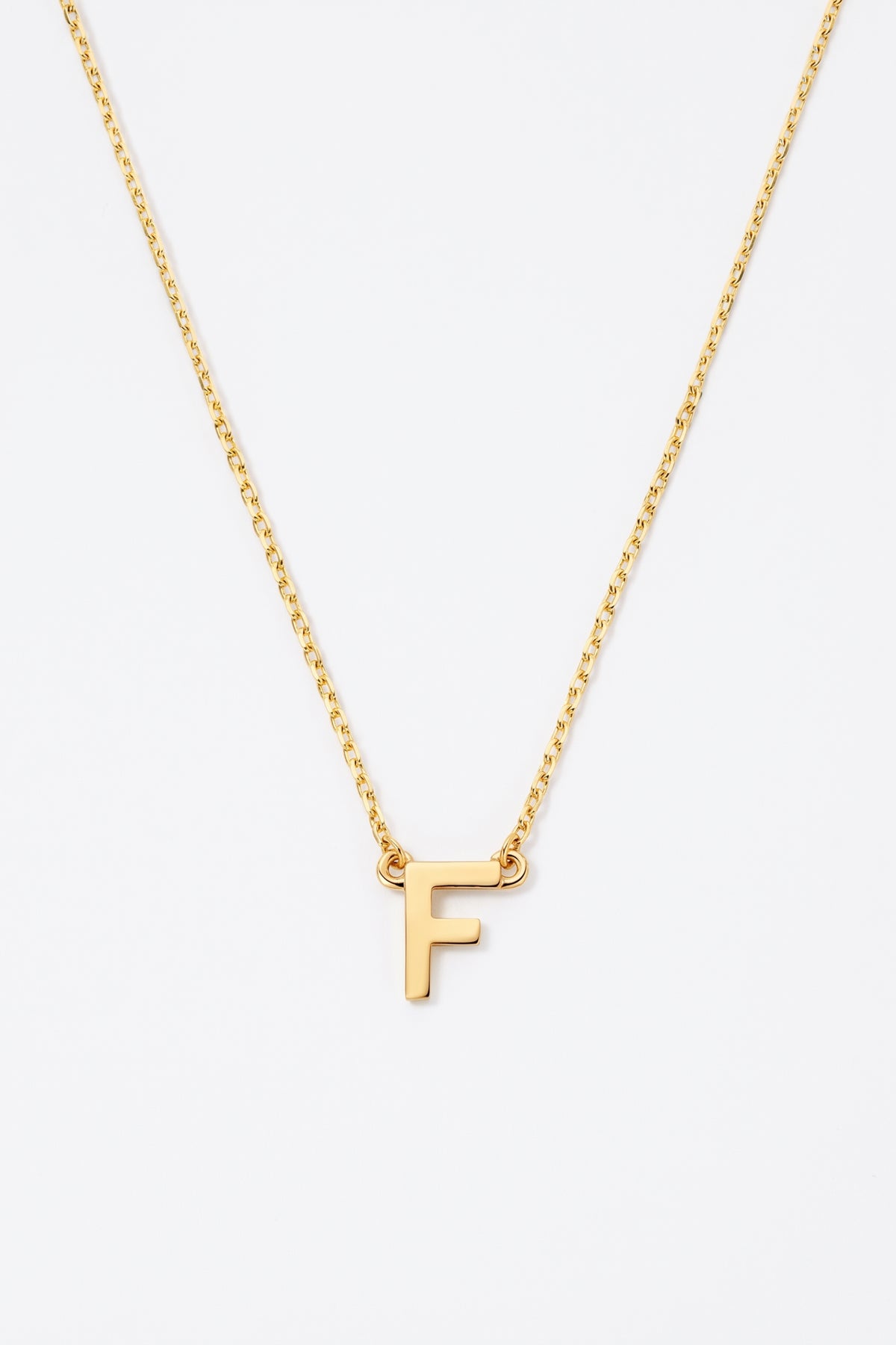 Gold Plated Necklace Initial Letter F