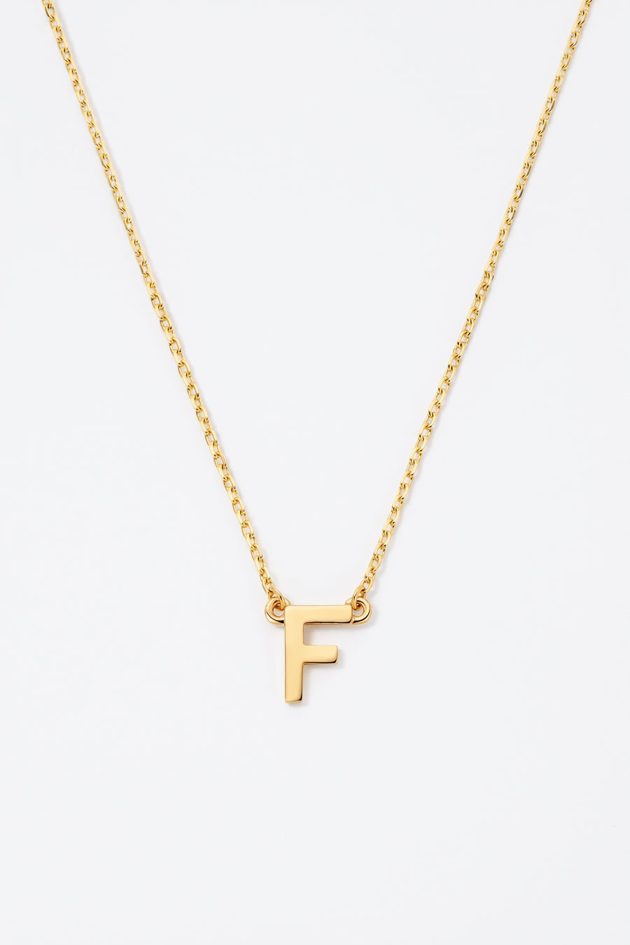 Gold Plated Necklace Initial Letter F