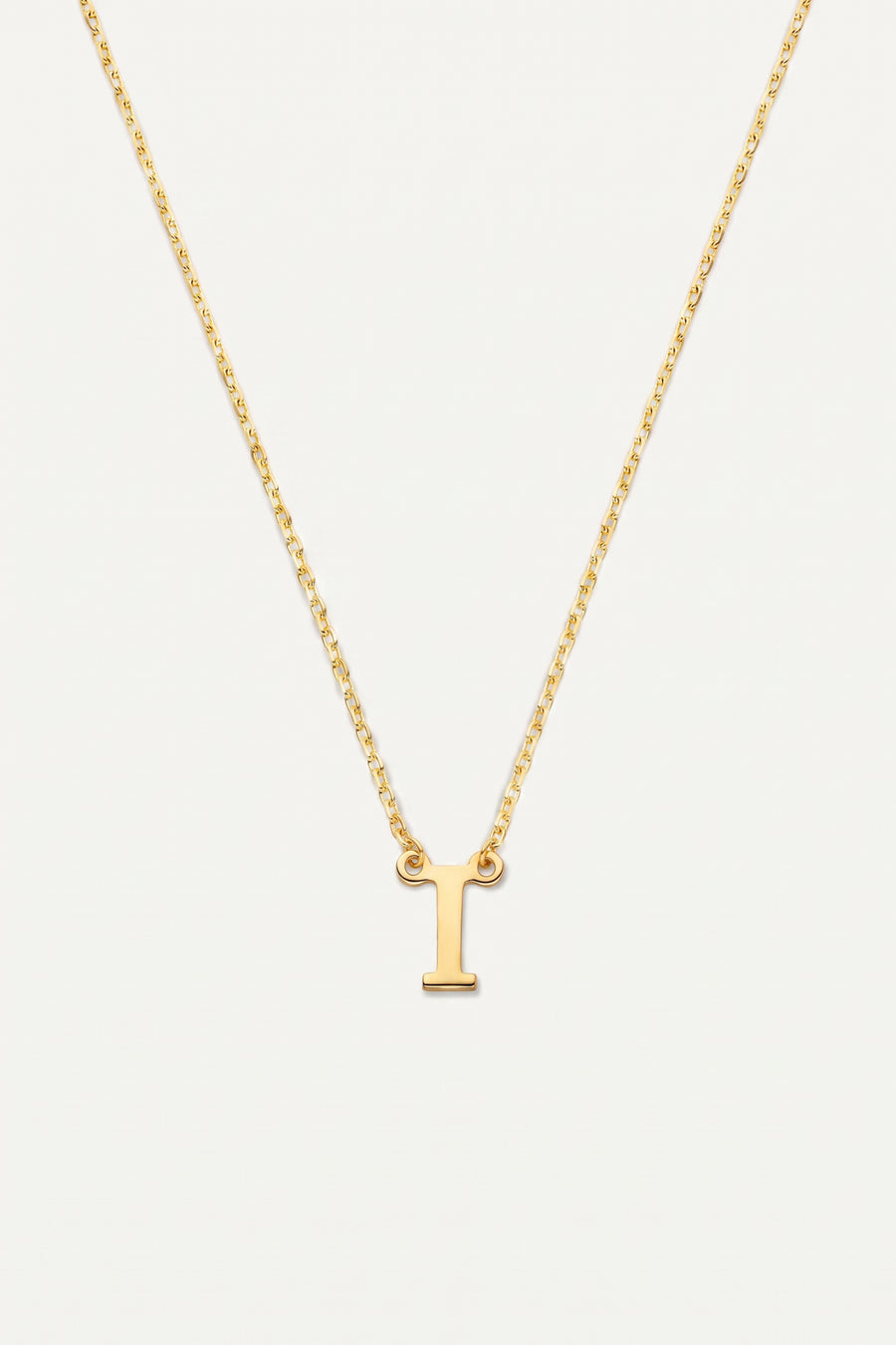 Gold Plated Necklace Initial Letter I