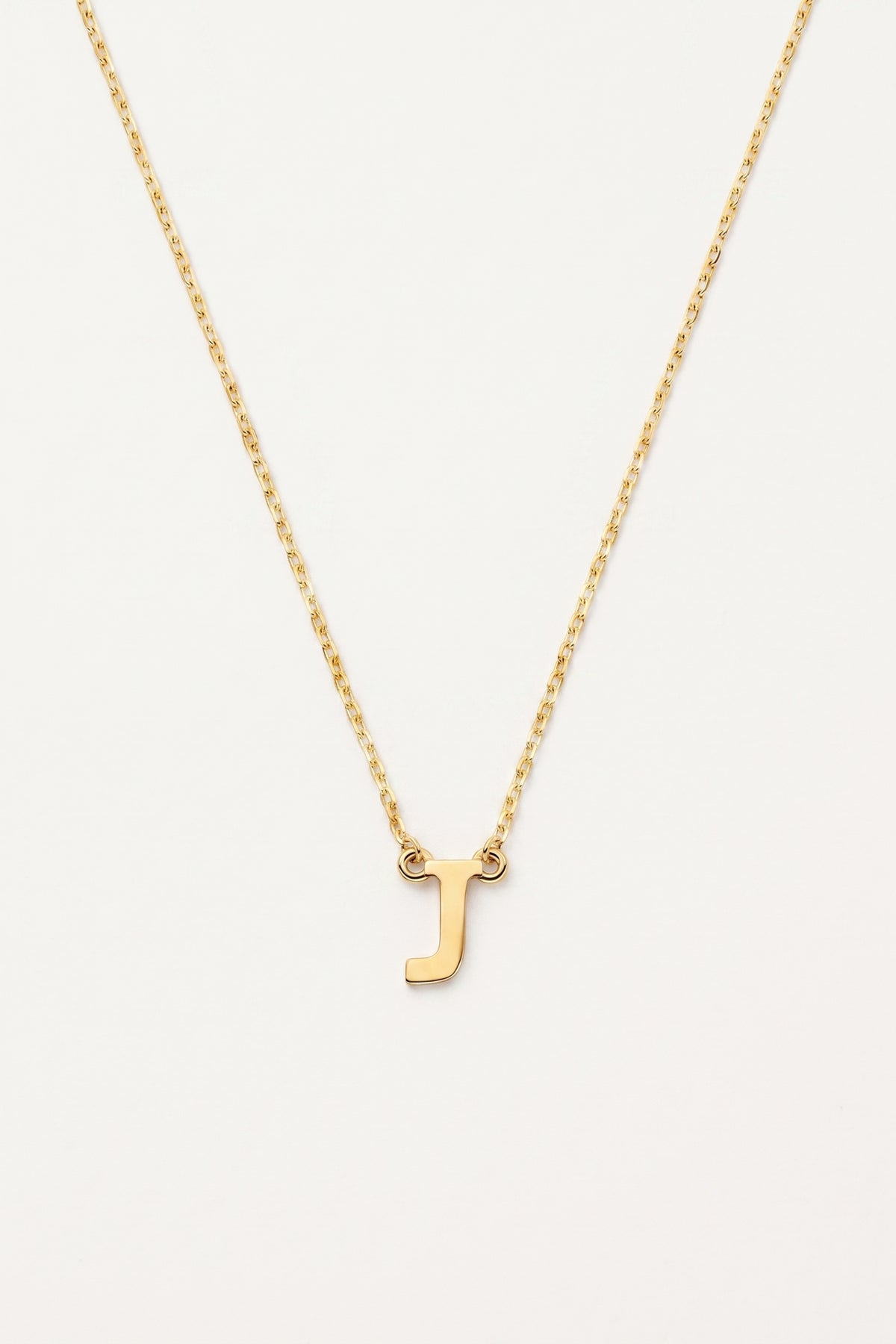 Gold Plated Necklace Initial Letter J