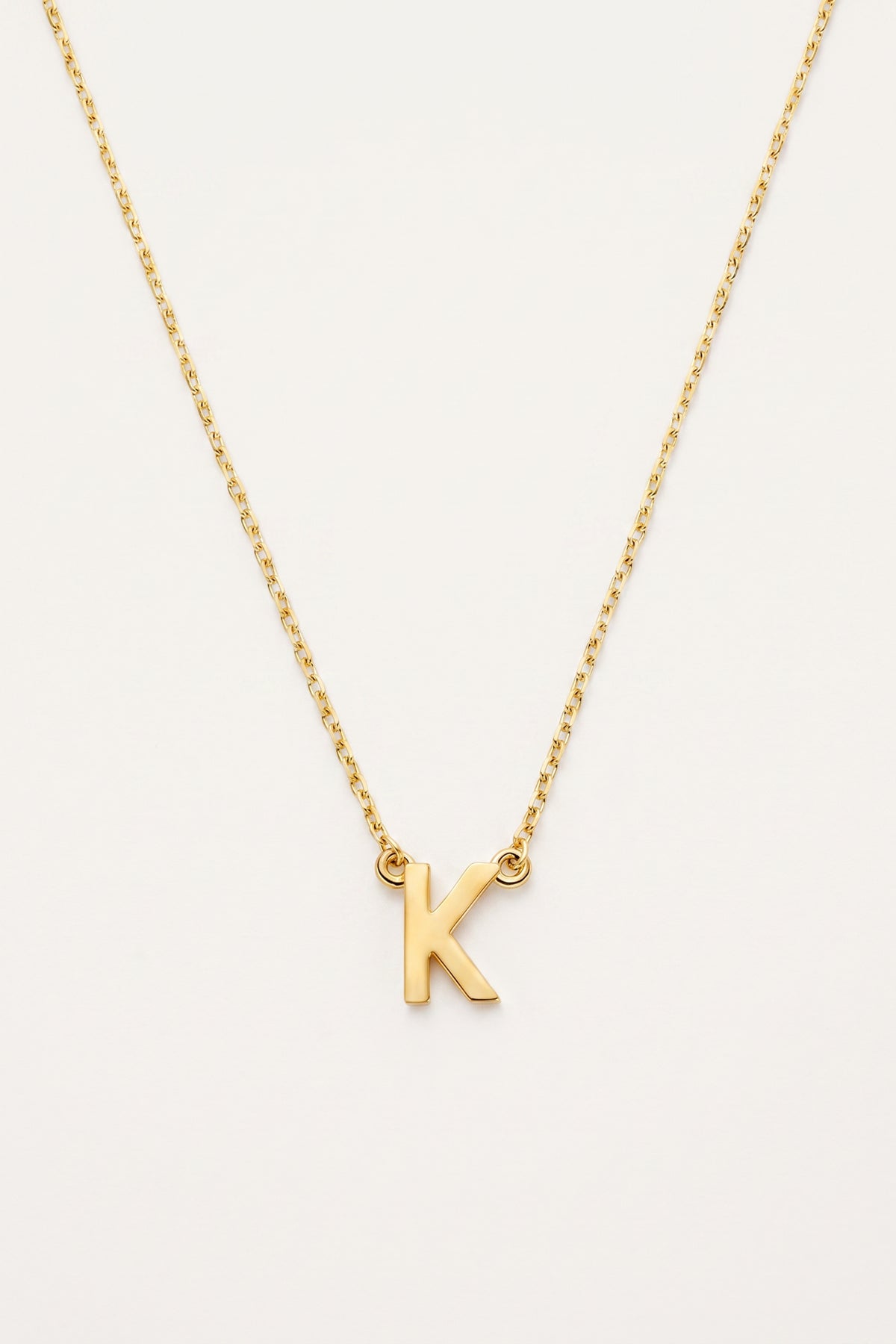 Gold Plated Necklace Initial Letter K