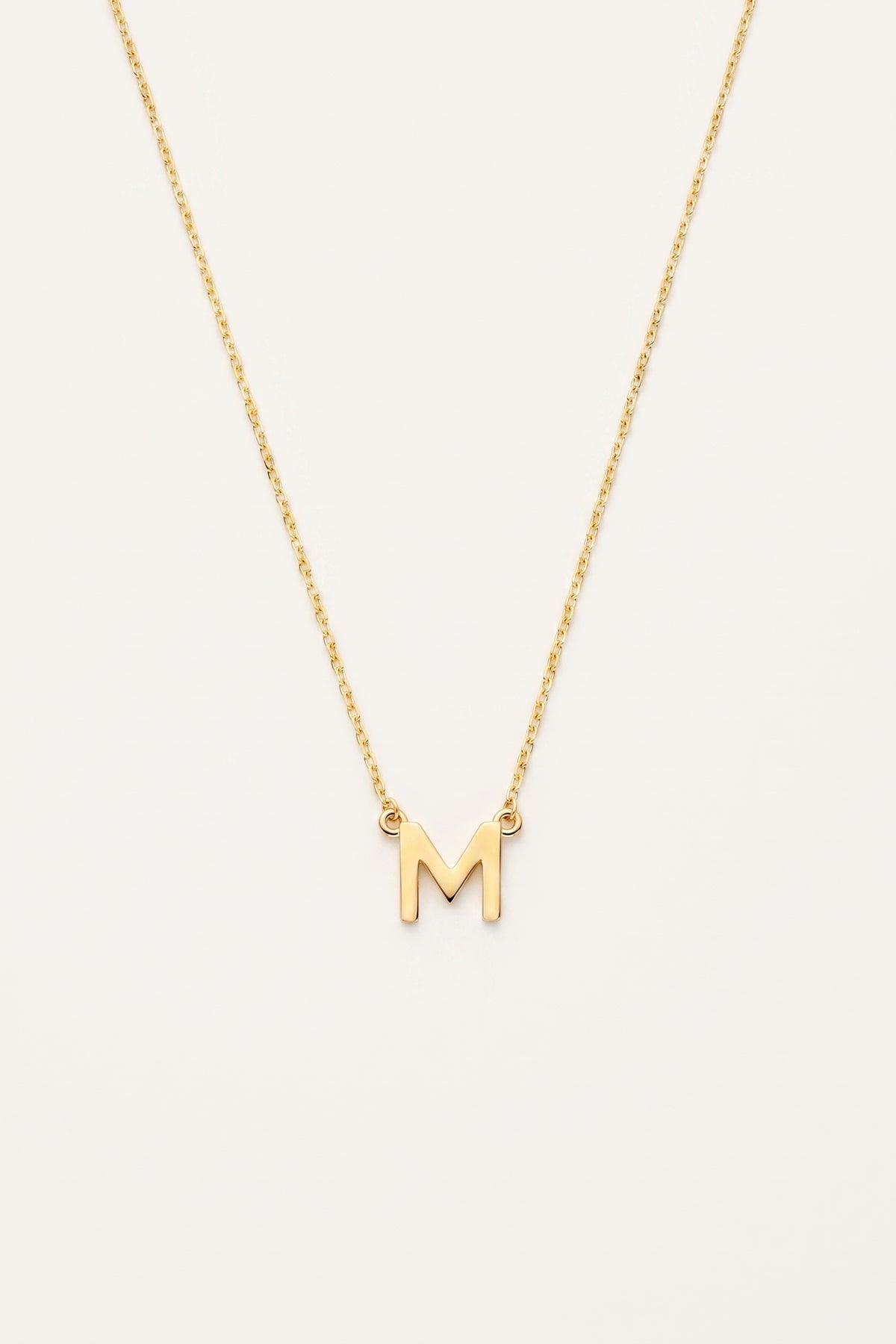 Gold Plated Necklace Initial Letter M