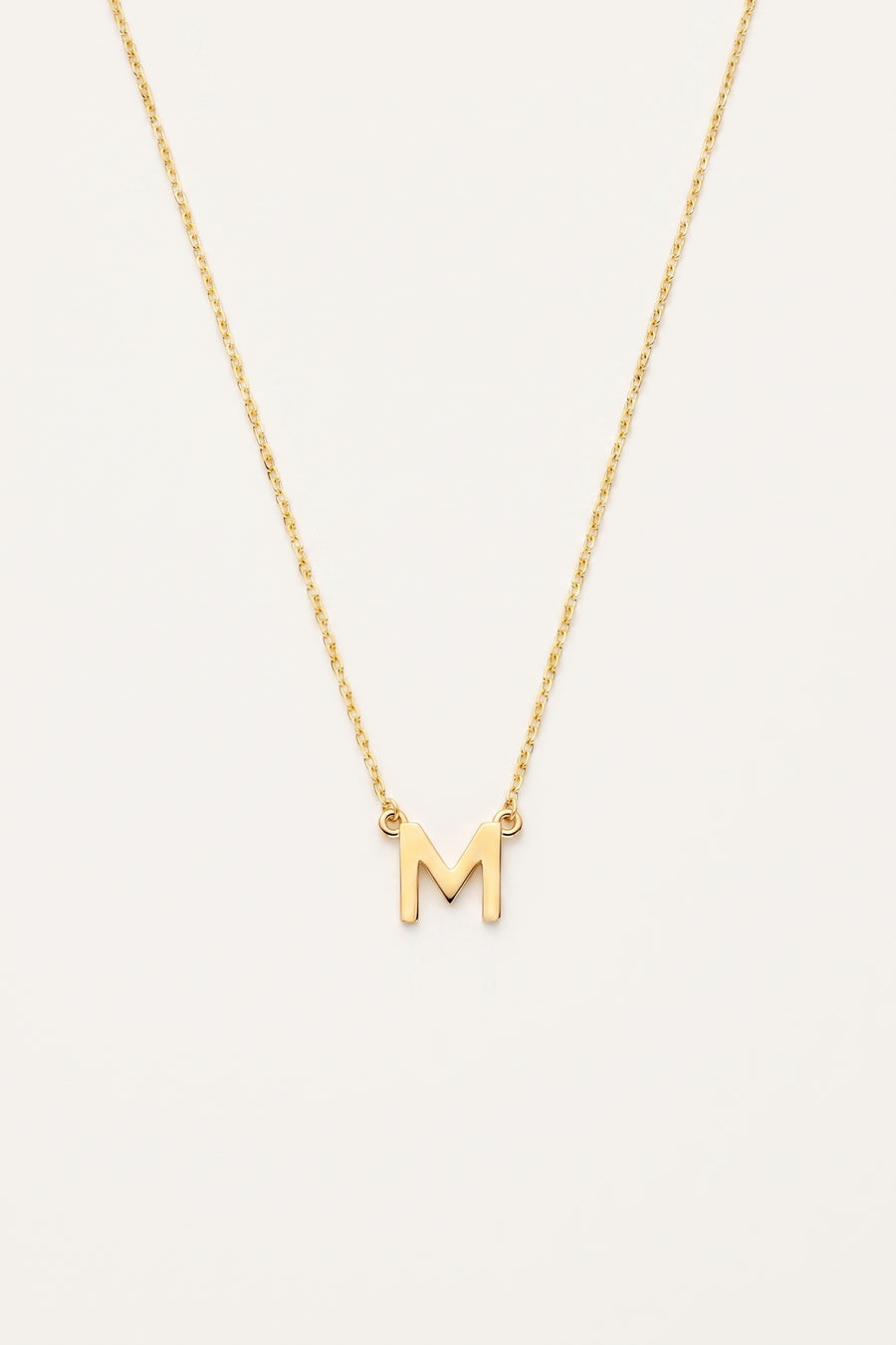 Gold Plated Necklace Initial Letter M
