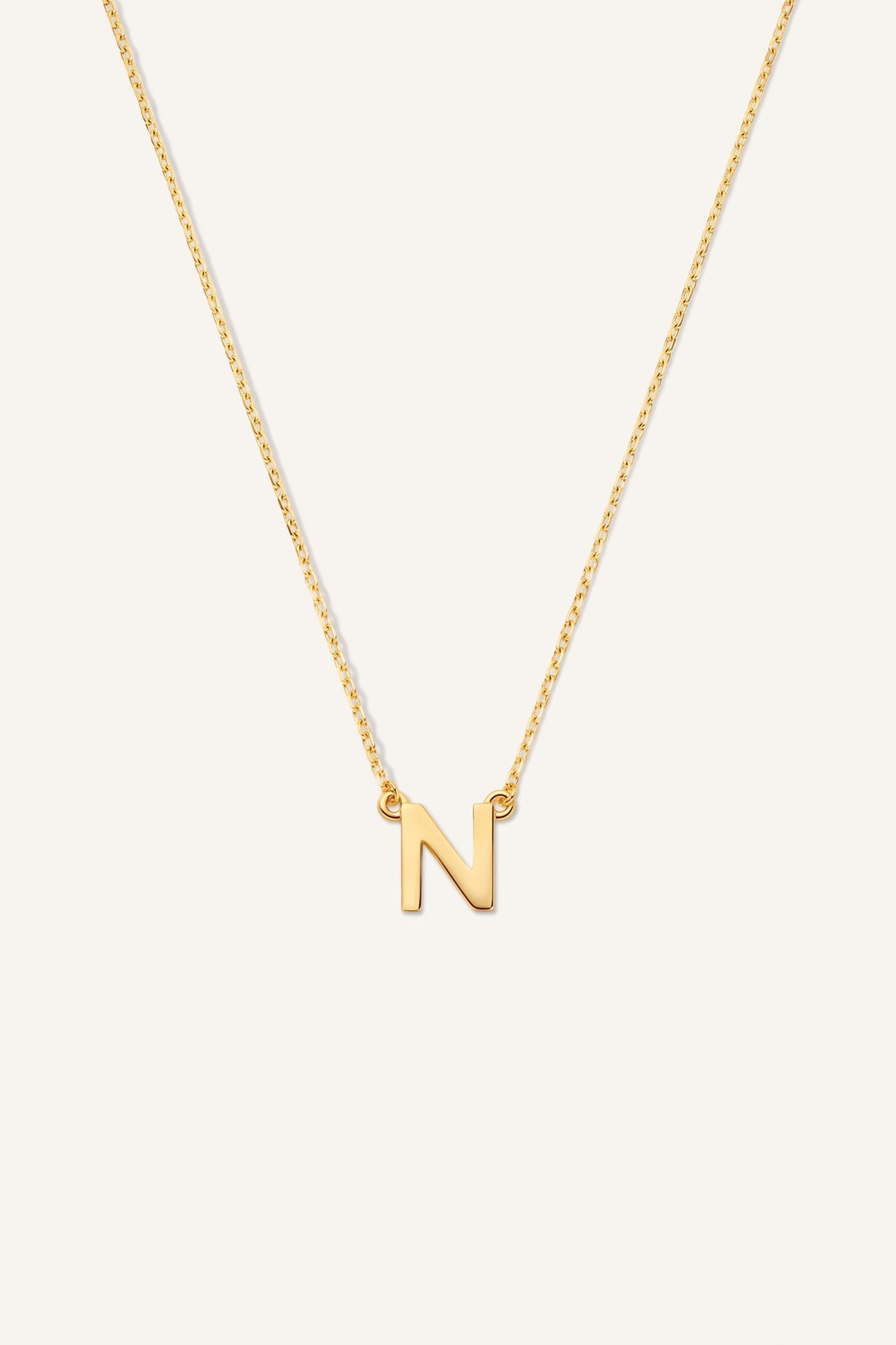 Gold Plated Necklace Initial Letter N
