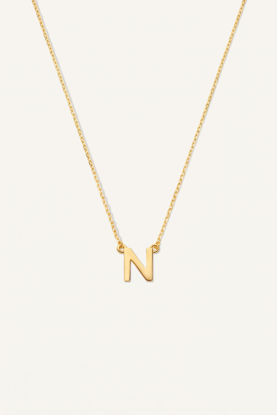 Gold Plated Necklace Initial Letter N