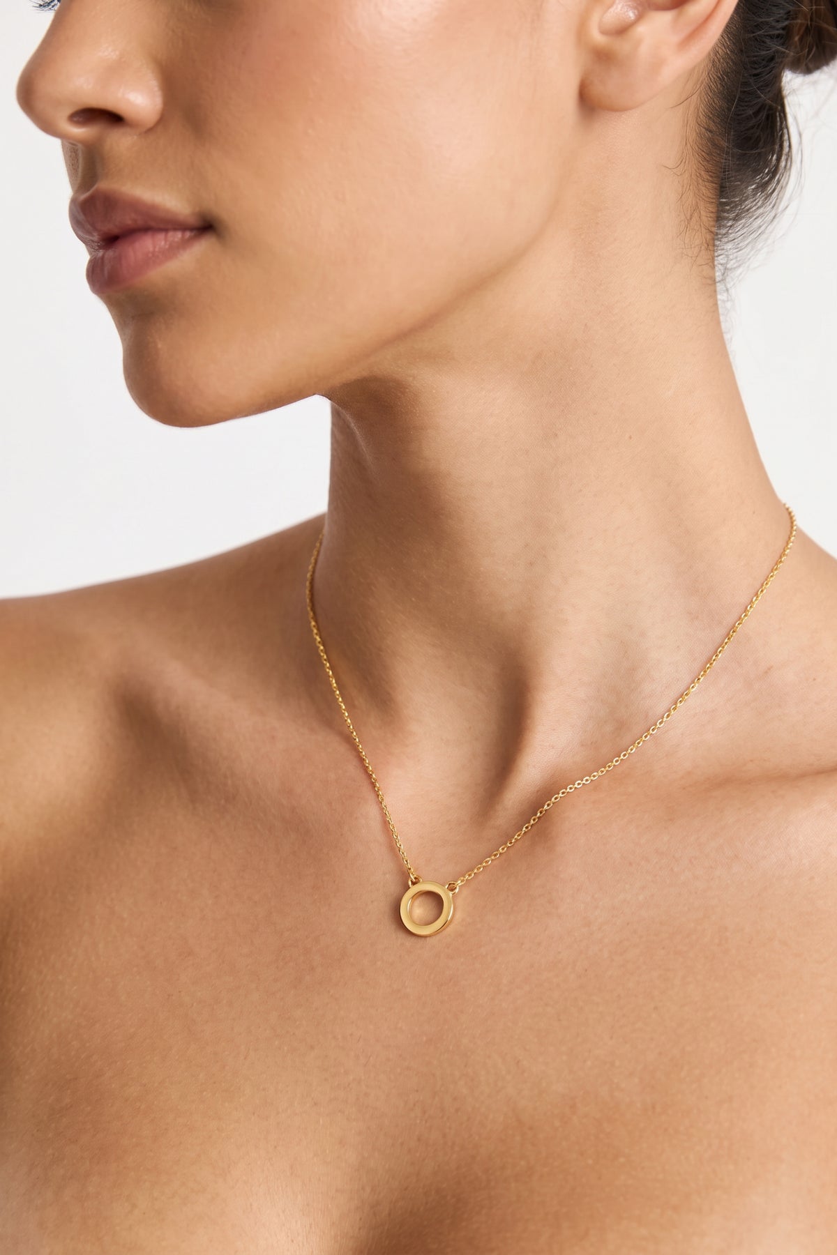 Gold Plated Necklace Initial Letter O