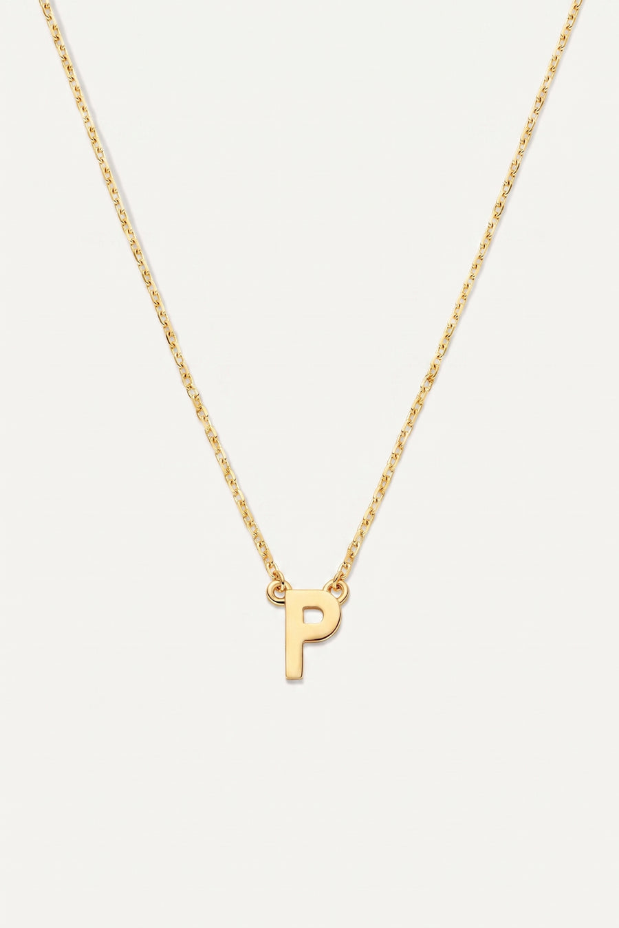 Gold Plated Necklace Initial Letter P