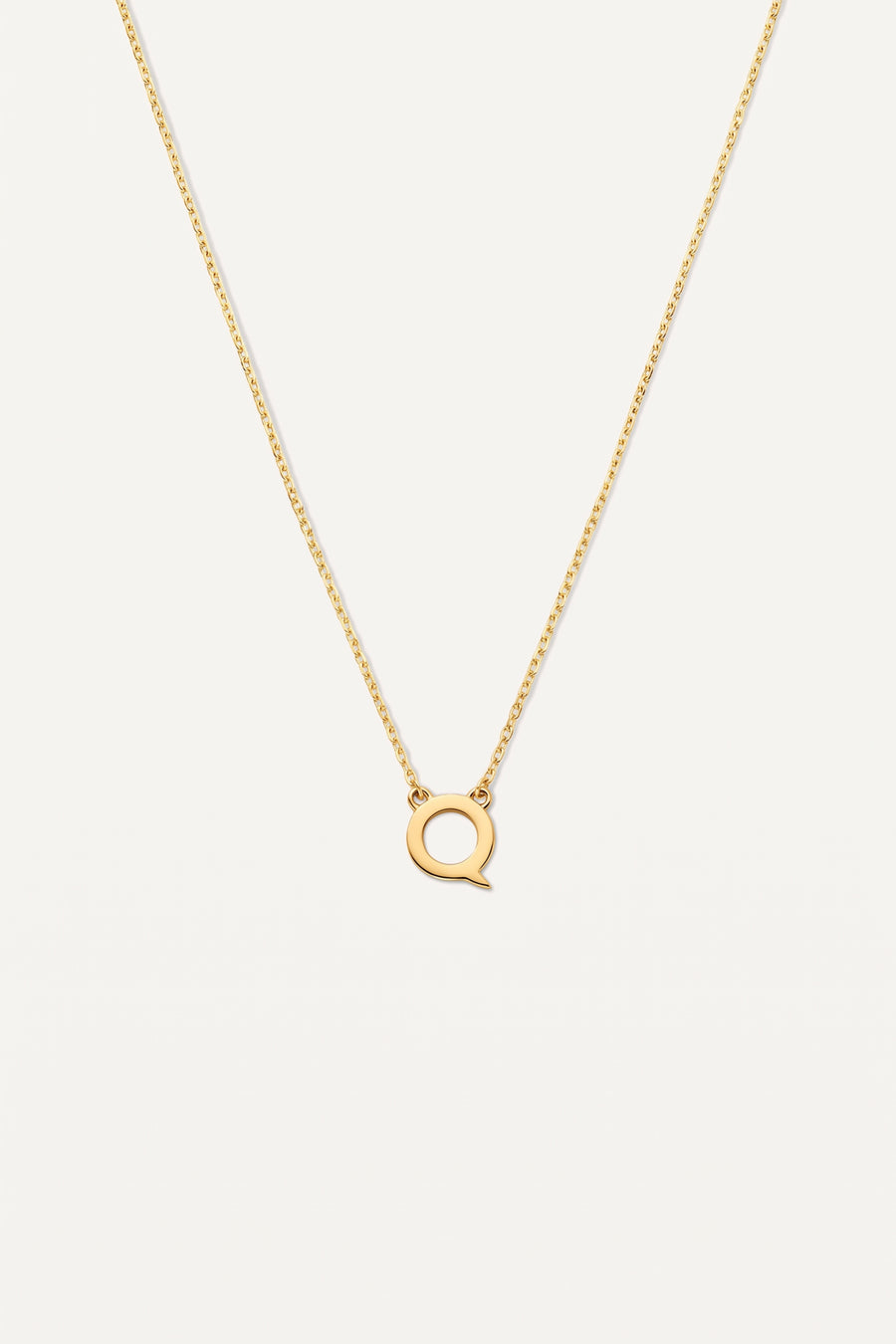 Gold Plated Necklace Initial Letter Q