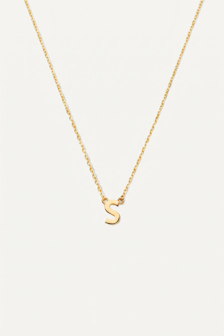 Gold Plated Necklace Initial Letter S