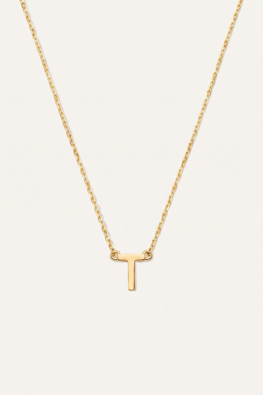 Gold Plated Necklace Initial Letter T