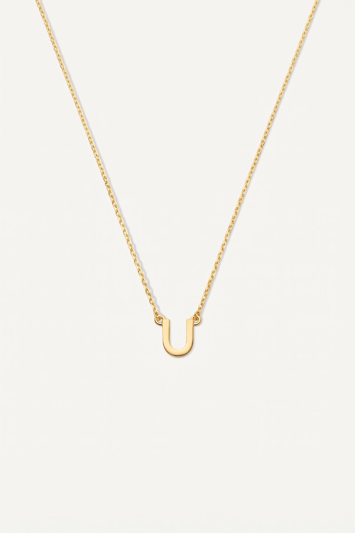 Gold Plated Necklace Initial Letter U